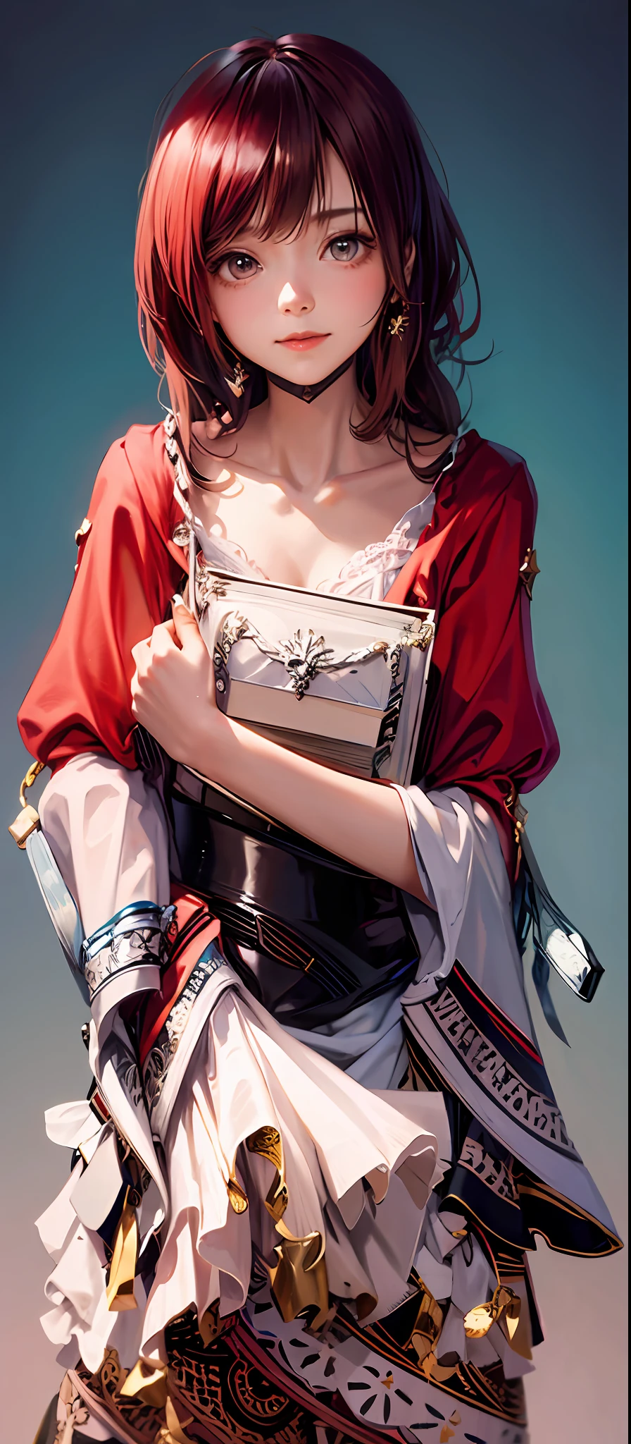 A maid holding a book