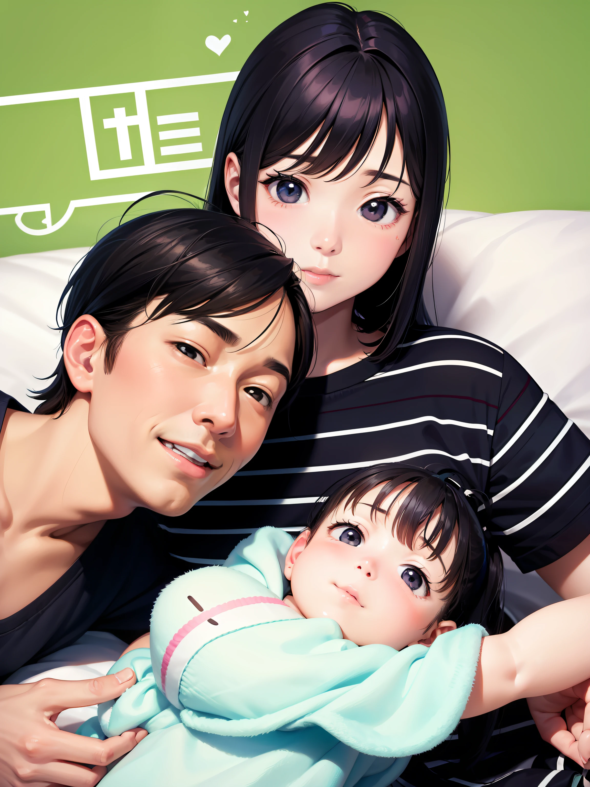 Comical anime、Man and 、cute little、comic strip、It features a simple、in her 20s、2 mont、Yurukyara