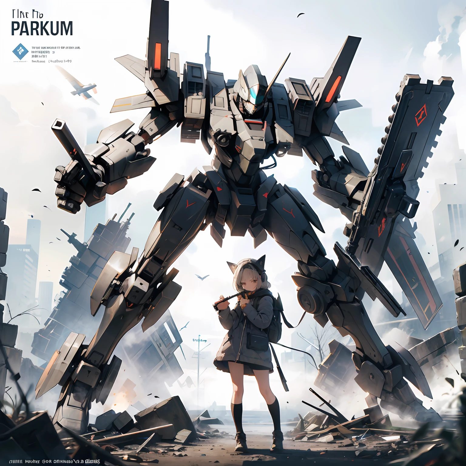 winter, Japanese anime style, armored core, Elongated black robot, 10 forints, Small head, Collapsed building, Cool tall woman, Cute face gray parka, Dynamic Angle, Cute face, millet(Backpack),Gray parka, Cover your face with a hood,Painting name, Rough sketch, Silver hair, Dark skin,Bright golden eyes, Cinematic lighting, Whole body, Plant-covered rubble, flower, The plants of Osaka cover the ruins, Post-apocalypse, 1womanl, Smooth hair, Red parka, Black stockings, The depth of a live masterpiece,High quality,8K,16k,(((armored core)))rugged (fancy dress: 1.2),(Dirt aging mech: 1.4),(rifle: 1.1),(flight, Aviation operation: 1.4),(discharge: 1.2),(glowing purple: 1.3),(Explosion: 1.1),(rapid: 1.2),(Top: 1.6),,(demonic appearance: 1.6),(Black armor: 1.6),((Intelligent body type)) (((Perfect face))),((head mounted display))),(hands open forward:1.1),(Hold the left and right levers:1.5),(Leaning on the saddle),Spread legs,Looking down,flight deck,display,indoor,Sci-fi,(full bodyesbian:0.8),Perspective,(high-detailed hands:1.3),absurderes, A high resolution, Ultra detailed, Masterpiece, cel shading, (bold outlines):1.2, Flat colors, Sharp shadows, Graphic style, manga influence, clean linework, ((kawaii girl)), (Loli:1.3), 10years old,(Detailed cute face):1.2,(full bodyesbian:1.5),, Lovely Mido, frill,Lace,frill,Lace,frill,Lace,((Oversized cool chainsaw in hand, extra huge cool weapon machine, Mecha, mechanism, Machine)), open stance, actionpose,White background,Simple background,Wide shot,
Break (He holds a sci-fi katana in his right hand: 1.6)