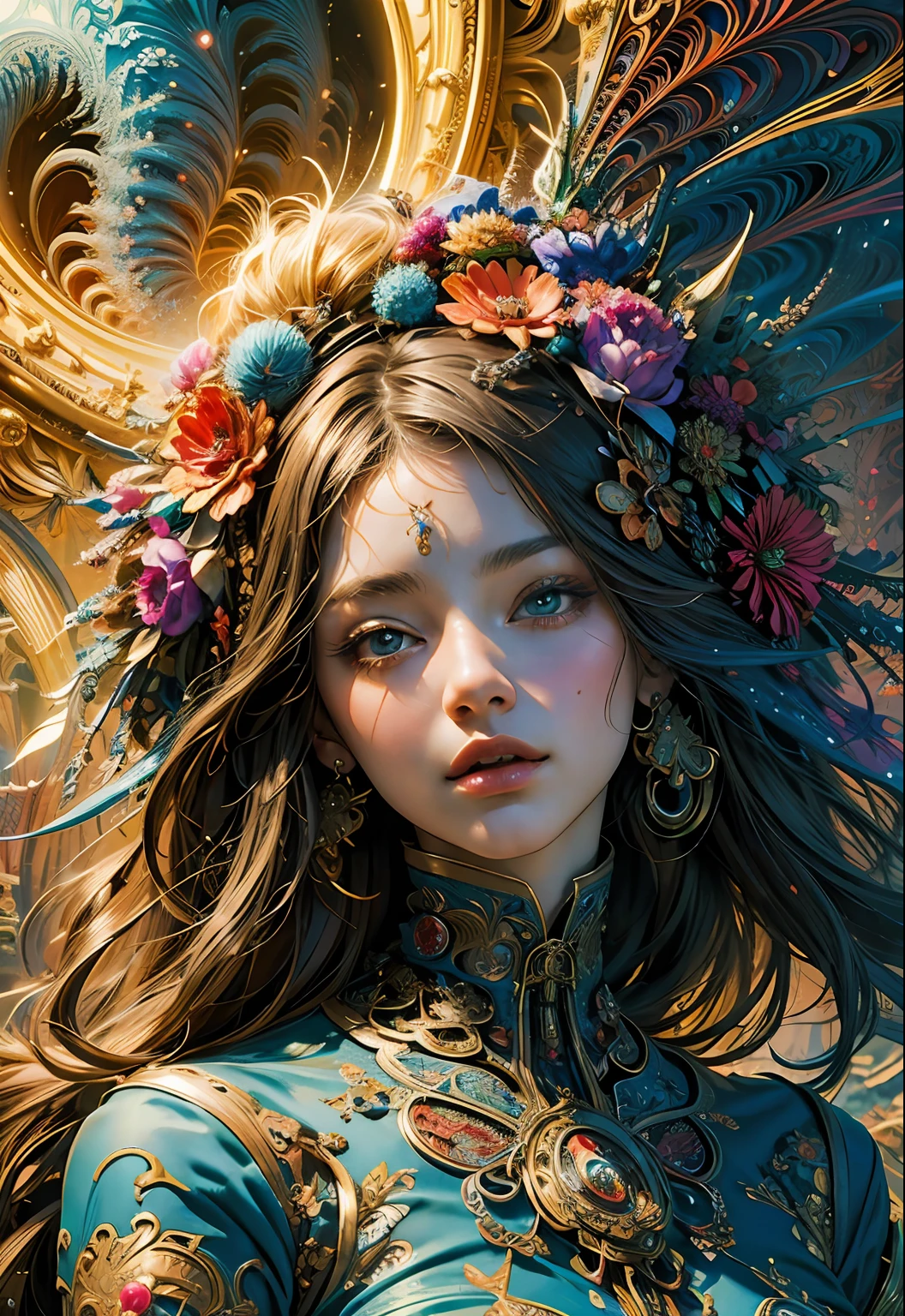(masterpiece, top quality, best quality, official art, beautiful and aesthetic:1.2), (1girl), extreme detailed,(fractal art:1.3),colorful,highest detailed