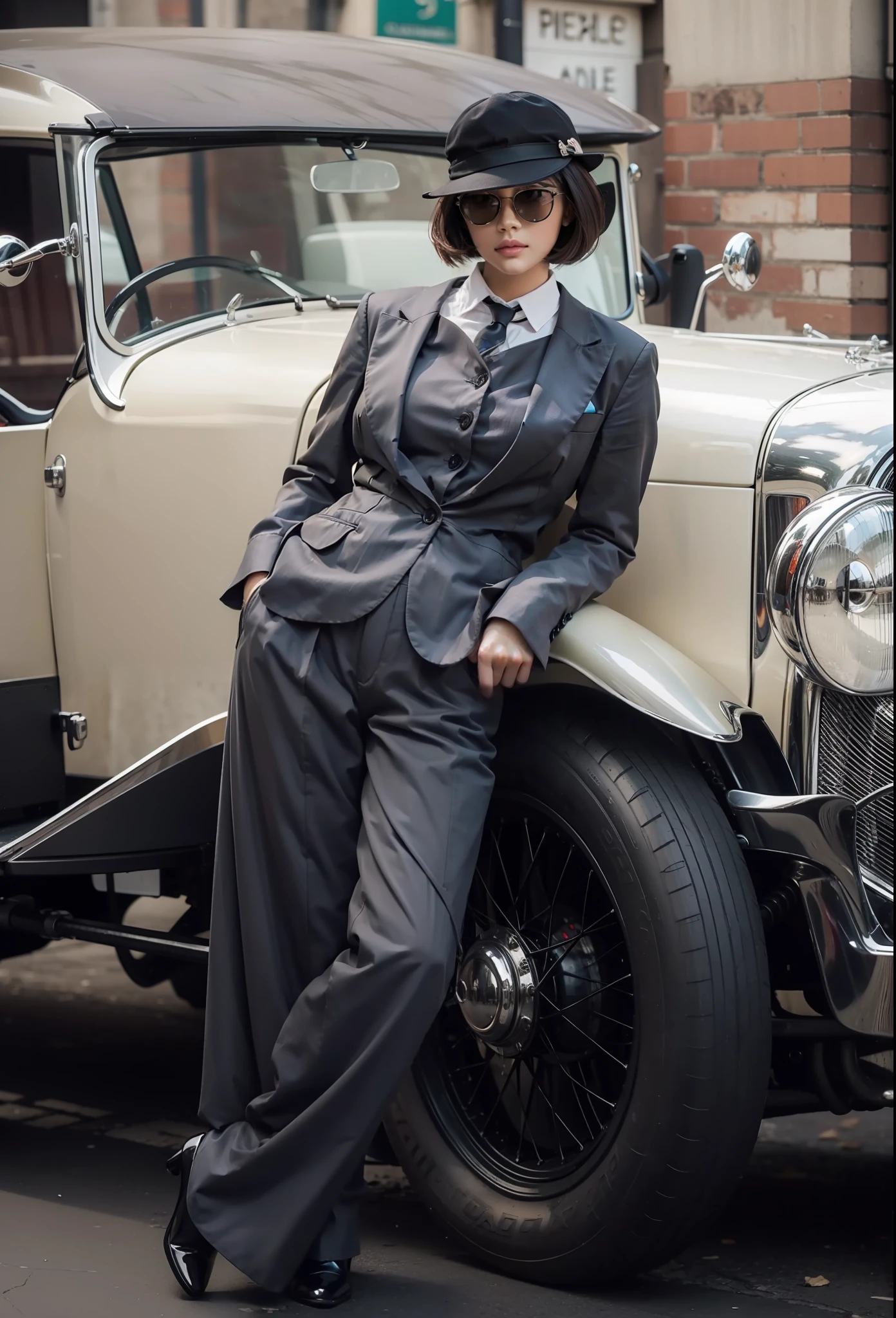 Beautiful lady with classic english theme