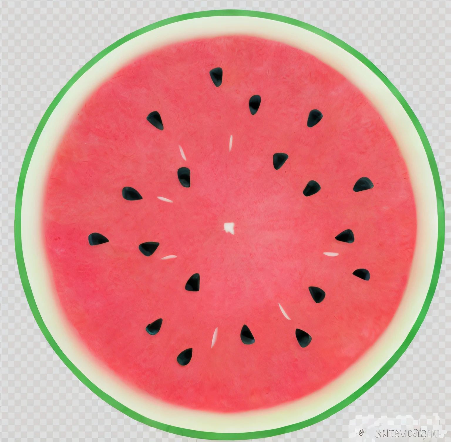 There is a slice of watermelon on top，No seeds, water melon, watermeloncore, super realistic food picture, material is!!! water melon!!!, gestation inside a watermelon, 2 0 1 2 watermelon diner, flat, cut, water melon, Round, highly detailed image, wearing a melon, Realistic illustration, cel shaded vector art, Fruit, Summer