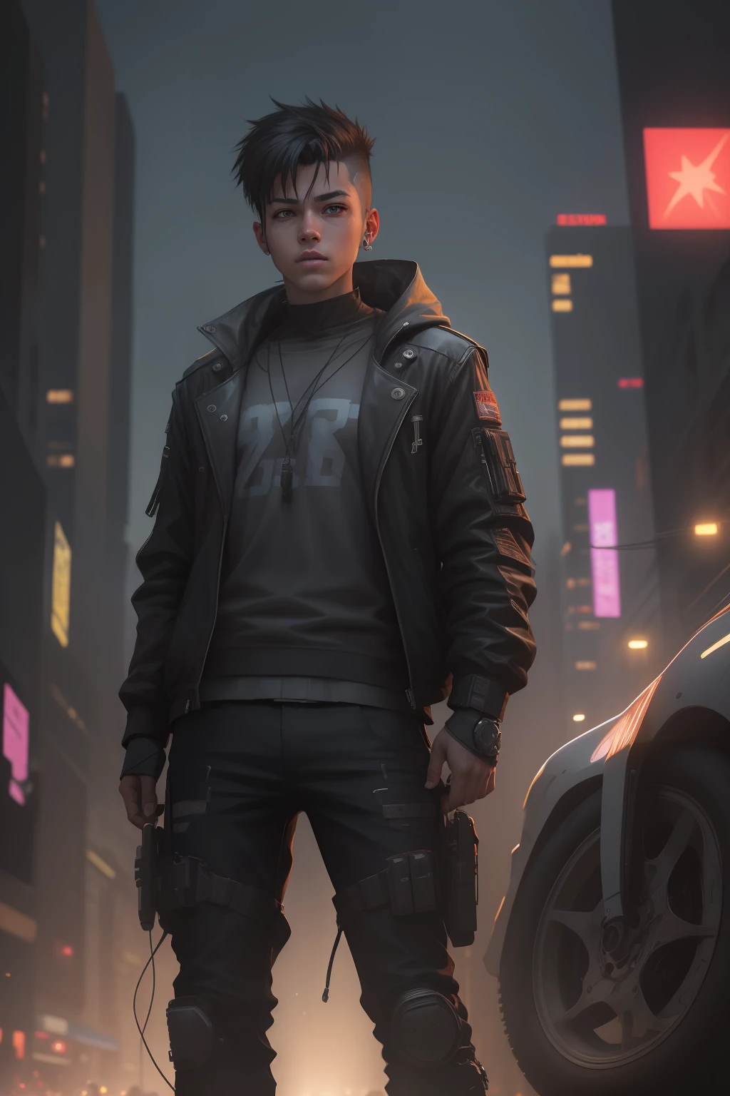 Cyberpunk, realistic,boy, full hd ,8D