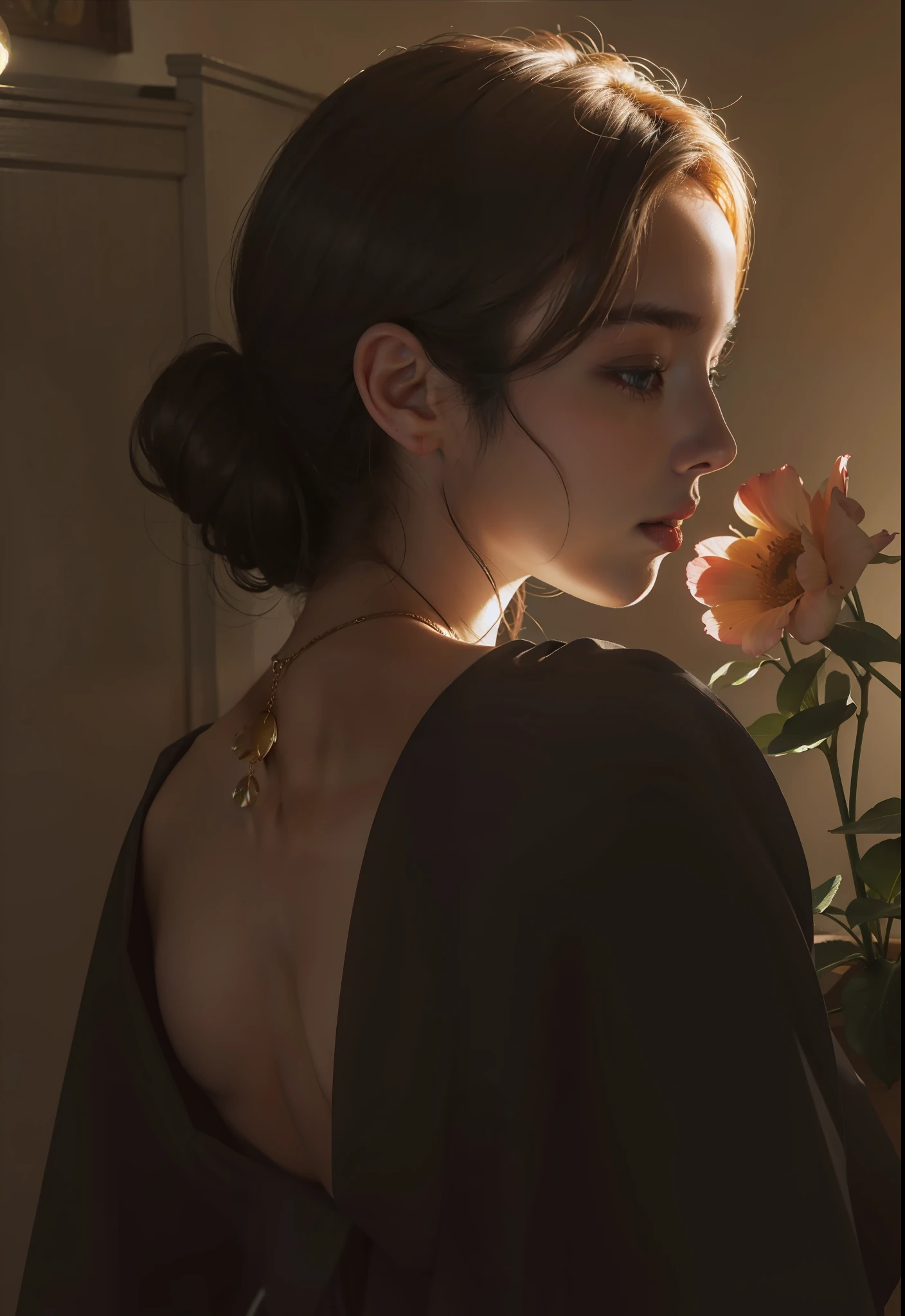 Beautiful woman with aesthetic sunshine