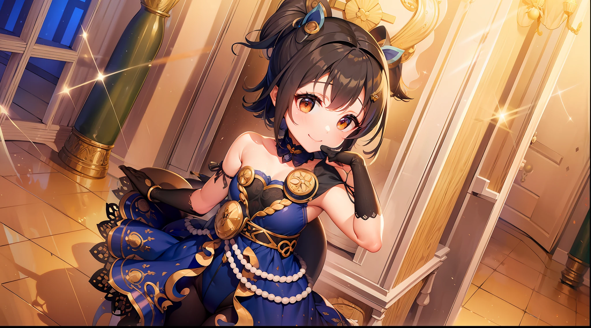 hightquality、masutepiece、Clean face、mekosji、invisible clothes、Opening legs、very transparent clothing、very transparent underwear、Open your legs、Open your legs on your back、Opening legs、Open your legs in an M shape、Chignon、A smile、plump thighs、Navel、Chest、Perforated lingerie