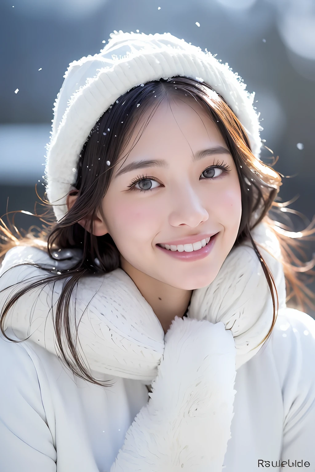 (8K、top-quality、masutepiece、超A high resolution:1.2) (Paul Rubens and Rebecca Guay's style:1.1) (Gloomy winter snow:1.4) Photos of beautiful Japan women A smile Erotic clothes