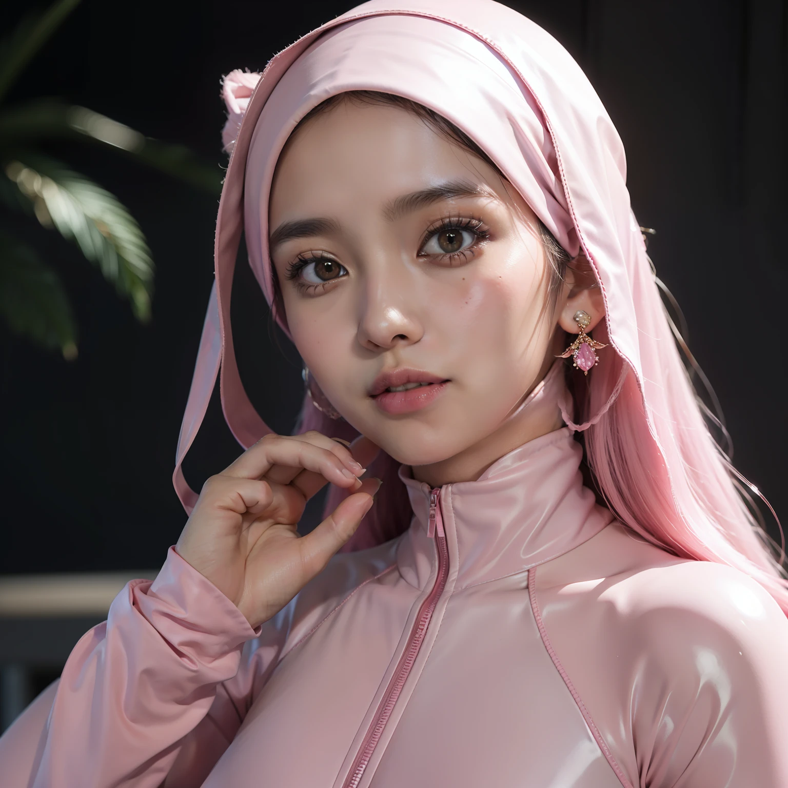 Malay girl ,(raw photo:1.2),((photorealistic:1.4)),best quality ,masterpiece, illustration, an extremely delicate and beautiful, extremely detailed ,CG ,unity ,8k wallpaper, Amazing, finely detail, official art,extremely detailed CG unity 8k wallpaper,absurdres, incredibly absurdres, huge filesize, ultra-detailed, highres, beautiful detailed girl, extremely detailed eyes and face, beautiful detailed eyes,light on face,cinematic lighting,((extremely pink tight suit clothing)),1 malay girl with hijab,full body,full-body shot,looking at viewer,((light pink hijab)), red eyes,((bliss)), best detailed background, ((cosplay)), (smile), twintails, ((hold a rifle)),