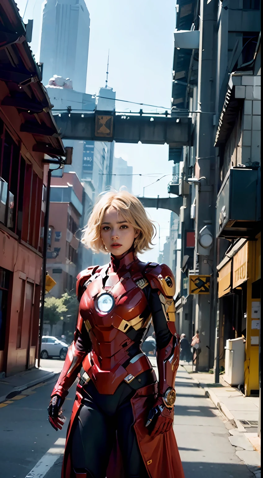(1girl:1.3), solo,__body-parts__, official art, unity 8k wallpaper, ultra detailed, beautiful and aesthetic, beautiful, masterpiece, best quality, RAW, masterpiece, super fine photo,, best quality, super high Resolution, photorealistic, sunlight, full body portrait, stunningly beautiful,, dynamic pose, delicate face, vibrant eyes, (side view), she is wearing a futuristic Iron Man mech, red and gold, Highly detailed abandoned warehouse background, detailed face, detailed complex busy background, messy, gorgeous, milky, high detailed skin, realistic skin details, visible pores, sharp focus, volumetric fog, 8k uhd, dslr camera, High quality, film grain, fair skin, photorealism, lomography, sprawling metropolis in a futuristic dystopia, view from below, translucent