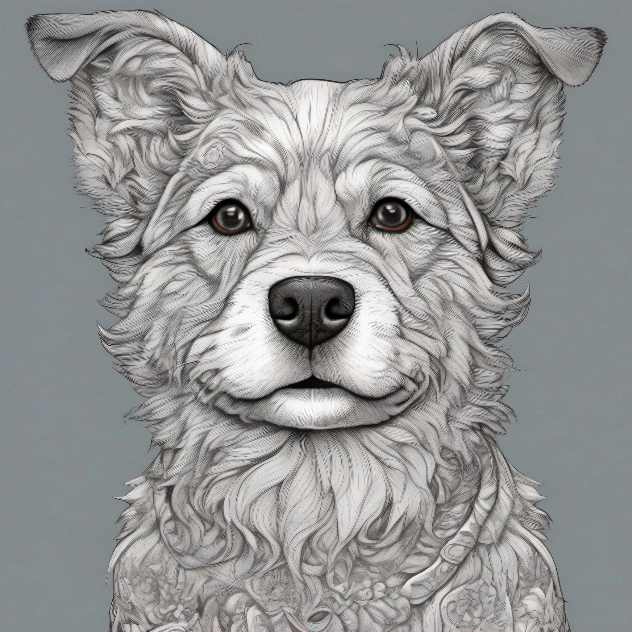 a drawing of a realistic full body happy puppy, beautiful line art, intricate manga drawing, detailed portrait of puppy, hyper detailed manga drawing, detailed manga style, an illustration that pays tribute to the iconic styles of Artgerm, Aleksi Briclot, and Charlie Bowater, created in a digital doodle line art style, with ink drawing vector crisp lines, the ultra clean and bold lines found in cutest cartoon styles on [Michael Whelan] with a low level of detail to give it a sharp and clean appearance. The manga style is bold and crisp line inspired, full body, hyper detailed line art, intricate cgi style, insanely detailed linework, intricate lineart, detailed 4 k drawing, extremely detailed linework, high detailed official artwork, ((( ultra detailed full body))), (((ultra detailed face))), ((((ultra detailed full body)))