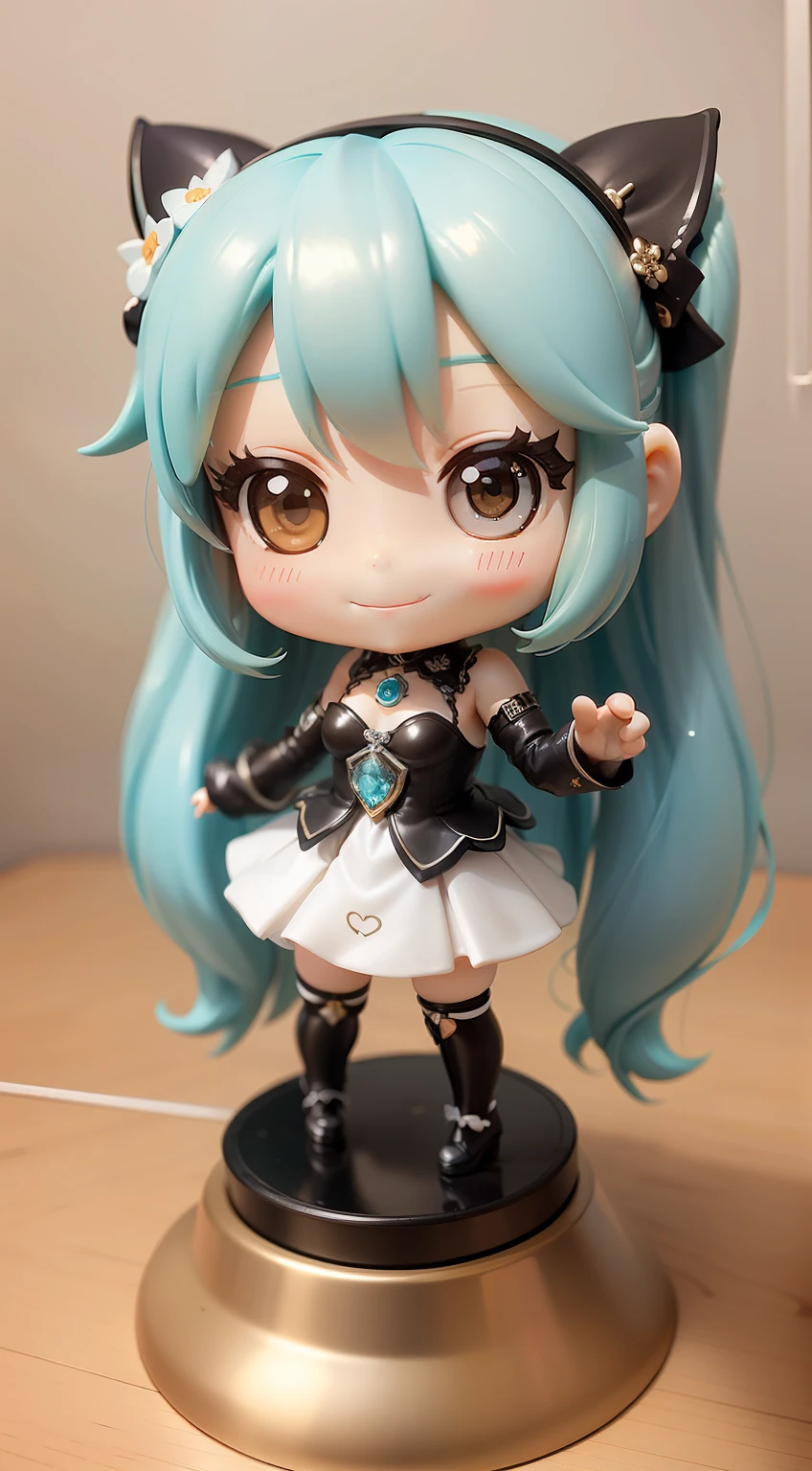 a beauty girl、Soio、super precision、accuracy、nendoroid、Chibi、miku hatsune、kawaii、Take different poses、A smile