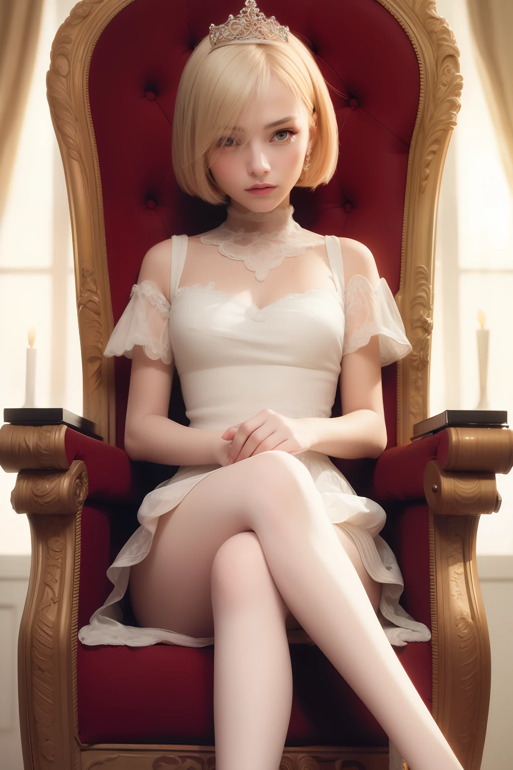 Subject: A remarkably beautiful white girl seated gracefully on a chair
Description: Imagine a photorealistic image of an extraordinarily stunning white girl sitting elegantly on a chair. Her beauty is captivating, radiating an air of grace and charm that enchants all who lay eyes on her.
Type of Image: Photograph
Art Styles: Realism
Art Inspirations: Professional portrait photography, fashion editorials
Camera: High-end DSLR camera
Shot: Close-up
Render Related Information: Capture this exquisite moment with the utmost attention to detail, ensuring the highest level of realism. Utilize professional lighting techniques to accentuate the girl's features and create a flattering ambiance. Opt for a soft, diffused light source to enhance her delicate complexion and bring out the depth in her captivating eyes. Choose a lens with a medium focal length, such as a 50mm lens, to create a natural perspective and showcase her beauty in the most authentic way possible.