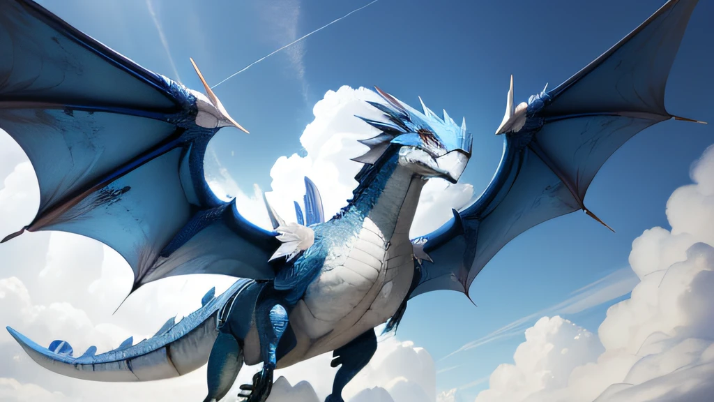 Two-winged blue ice wyvern
