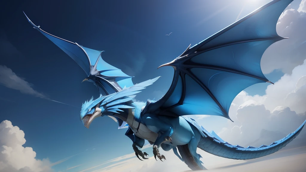 Two-winged blue ice wyvern