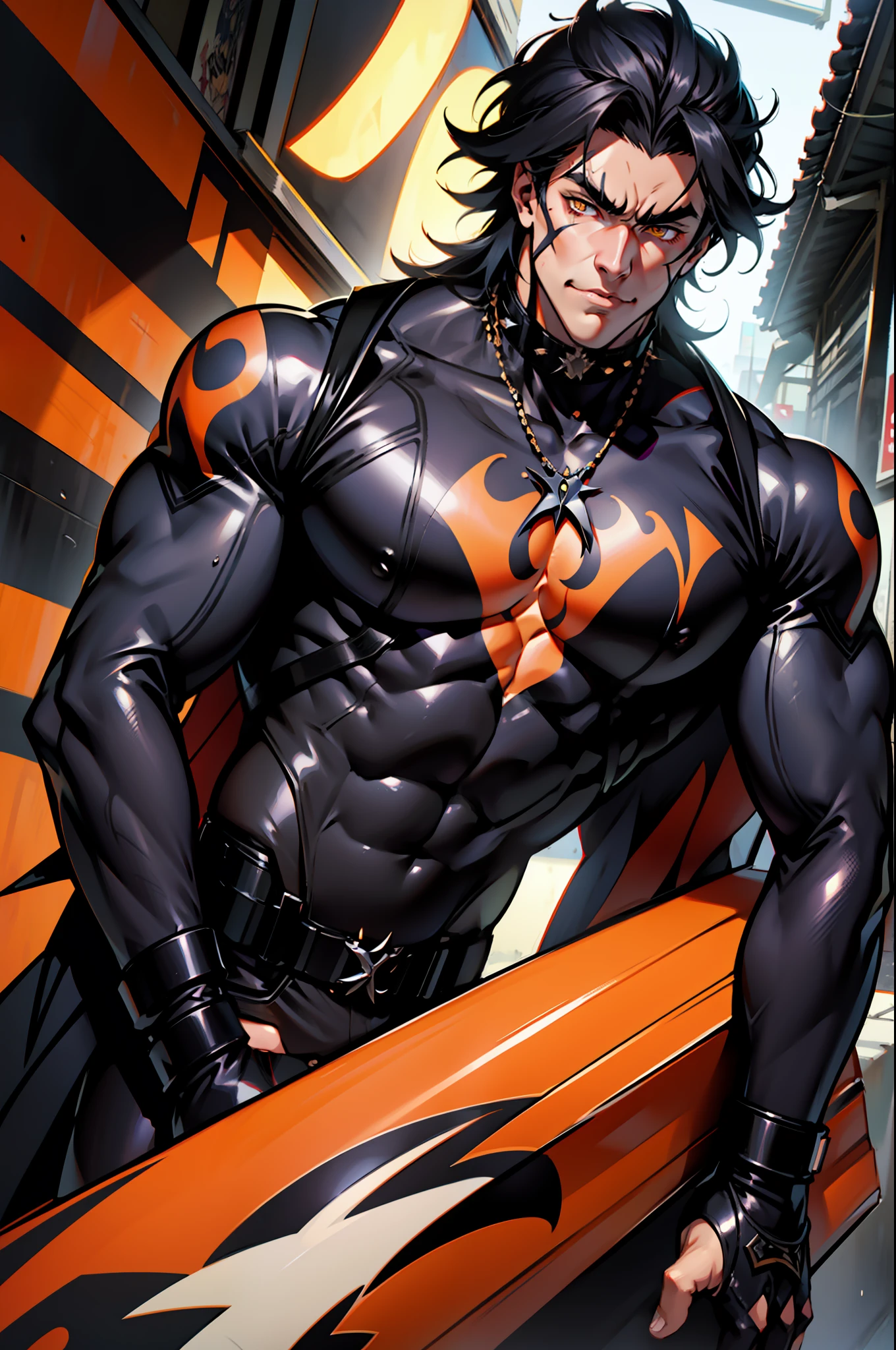 《the original god》Arataki Kazuto , male people，brunette color hair， chest muscle， Sexy , Venom symbiote for your body, Black mucus of the body , into venom, venomize，Black bodysuit，（Cloak），Red cape，Abs，（Adult male）（（Venom possession，venom symbiote）），over-Tortoise Man，Battle damage，((Masterpiece)), ((Best quality)), Ultra detailed,((illustration)), Dynamic Angle, Detailed light, (Delicate eyes), Floating, 1boy, Male focus, Head, Clothing, Yellow eyes, necklace, tattoo, (Forehead:0.8), (ahoge:0.8), jewelry, brunette color hair,apathy，Ray， chest muscle， Sexy , Venom symbiote for your body, Black mucus of the body , （into venom）, Venom，frontage，Bust photo，White tight-fitting top，spiderman outfit，style of anime4 K， 4K anime wallpaper， Badass anime 8 K， 4 k comic wallpaper， young anime man， Anime boys， Anime wallpapers 4 k， Anime wallpaper 4K， High quality anime art style， Anime moe art style， Anime art wallpaper 8 K， Anime art wallpaper 4 K， RGB lighting