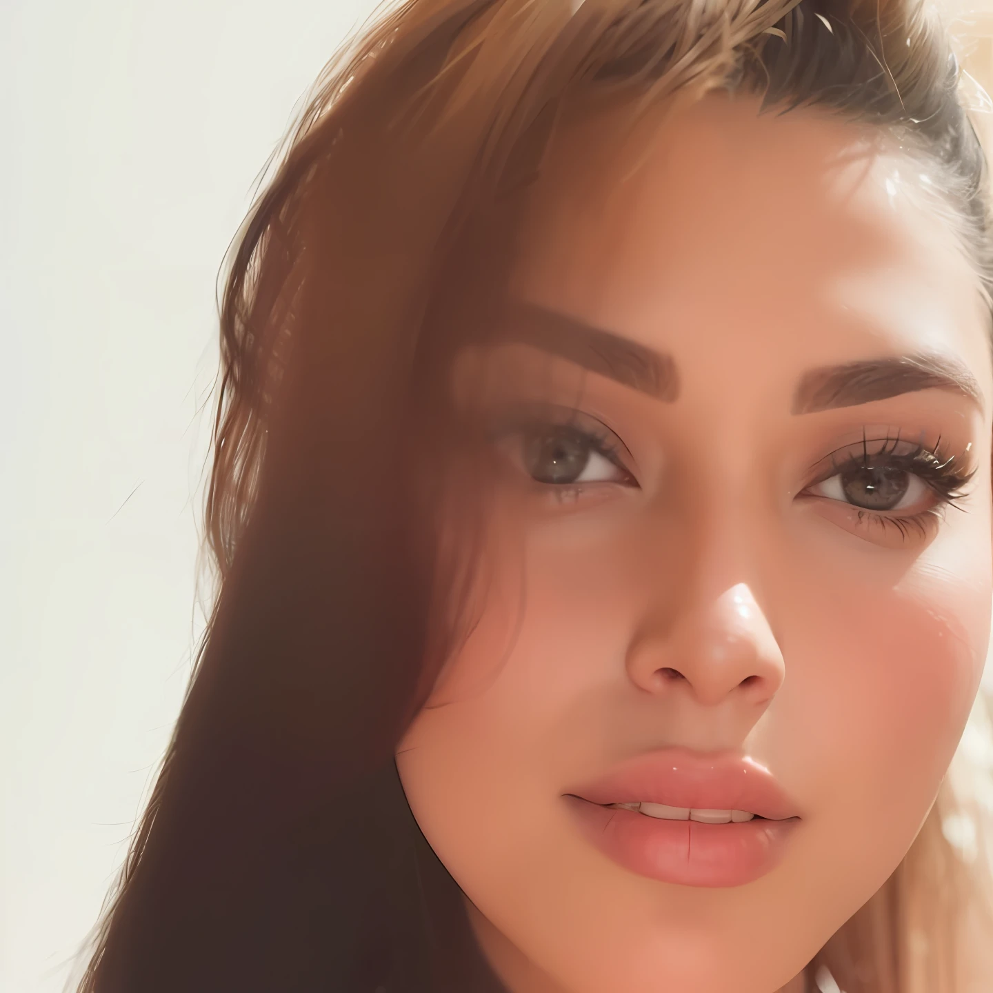 a close up of a woman with long brown hair and a white shirt, portait of haifa wehbe, tanned ameera al taweel, profile image, arab ameera al taweel, 3 0 years old woman, 30 years old woman, arab ameera al-taweel, greek ameera al taweel, beautiful iranian woman