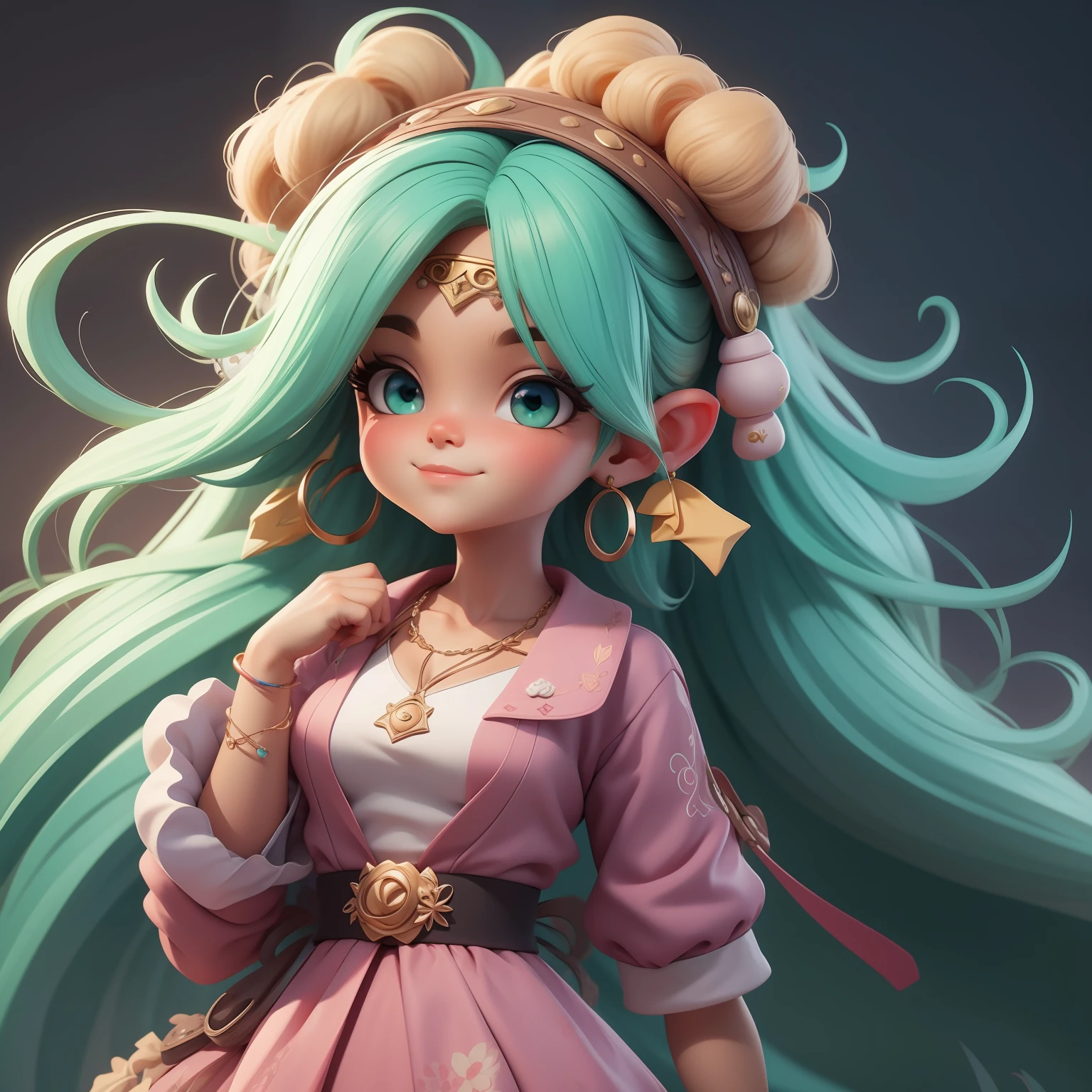 uma garota fofa super bonito, corpo inteiro, Hair Accessories, presos, Coloridos afro, dread's, olhos delicados, sorrindo, roupas leves e detalhadas, clean background and bright 3D rendering, OC rendering, 8k, Foco suave, fino Glossysuper detalhe --ar 3:6 50 --q 2 --niji 5 --estilo expressivo --s 2