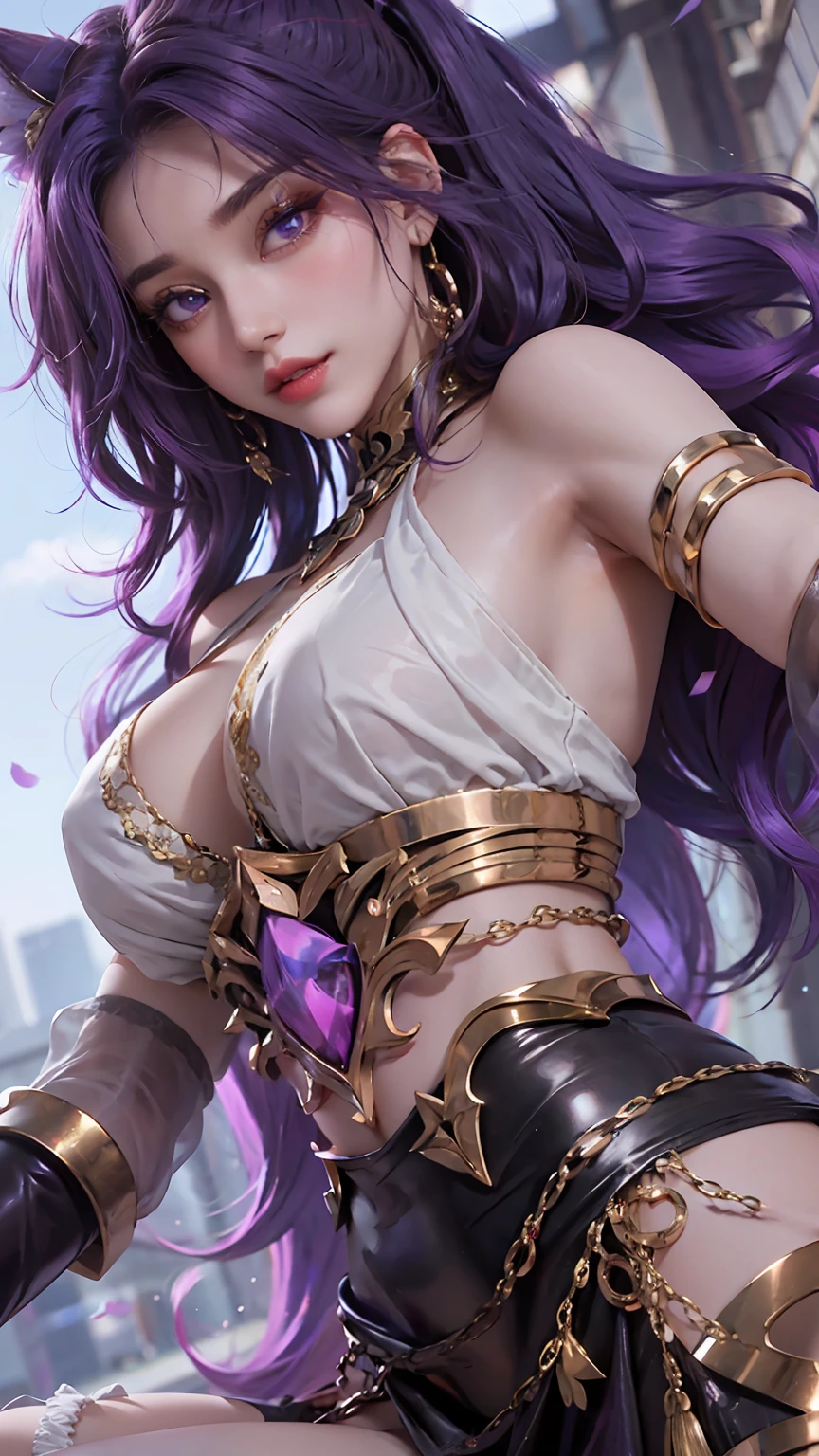 Elbow, background, perfect hair details, beautiful breasts, beautiful, beautiful eyes, beautiful lips, sexy, bright purple hair color.