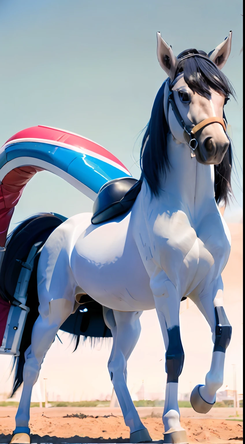 A female centaur，She is famous in the multiverse，She is both a female centaur, half human, half horse, half horse，It is also a female Yingzhao。She blends both images，The first is the head of a horse/neck/Shoulder these parts，After feminization，The upper body transforms into a beautiful female human，Female, half-centaur, half-human, half-horse, half-human，The second is the waist of the horse/hason/gluteal/Legs feminine，Female half-horse with beautiful woman's，Chimer，It's like a female human wearing a half-horse-like costume and making a seamless chimera，This chimerization is based on powerful futuristic technology。The ultra-wide-angle lens captures the image of her sleek and ethereal wings charging and leaping on the ionosphere。Her front half is distinctly feminine，Tall sexy body，Has K cup teardrop-shaped giant tit chest，It has a small man's waist butterfly spanning long legs，The half-horse part of the hind body，Embedded interface in the front half of the body hip position。The horse-shaped, half-horse torso form of her back body is completely female and humanized。A sexy bent dog-style shaped ribcage embedded in the lower back position of the beautiful woman's body from the upper end of the sternum/lower back/Ventral transverse。Then there are the sexy beauty's upright hips，Her entire body has been completely feminized，Including the half-horse part。Mechanized armor covers the legs with knee-shaped anti-joints and feet，And these parts are highly anthropomorphic，This makes her legs graceful and slender，Her four horse legs exploded in length proportions and was slender and toned，Under the legs are skinny white feet dressed in Skyscraper Heels，Use Midjourney's advanced stroke tools and color palettes, as well as texture packs, model packs, and texture tools，Concentration，Femaleize all parts of her original equine physiologic appearance，And give these parts an ergonomic appearance，Fine treatment of the thoracic and abdominal cavity of the posterior body，As well as hips and
