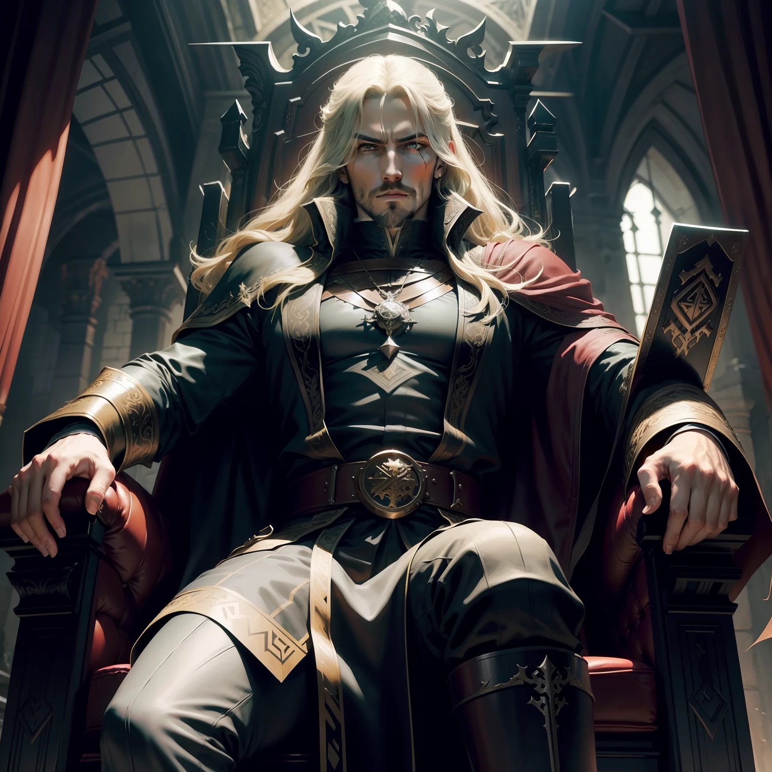 Castlevania Lord of the shadows sitting in his throne