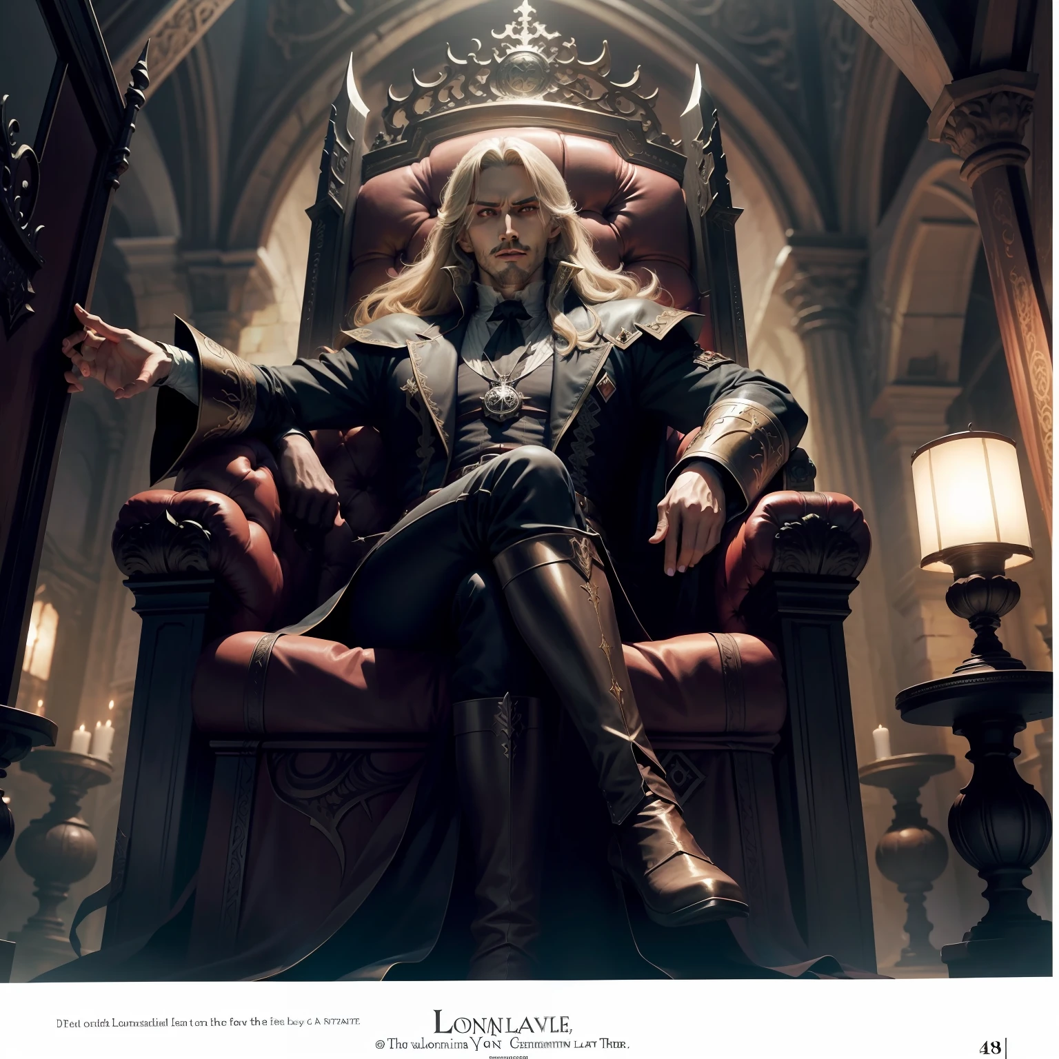 Castlevania Lord of the shadows sitting in his throne