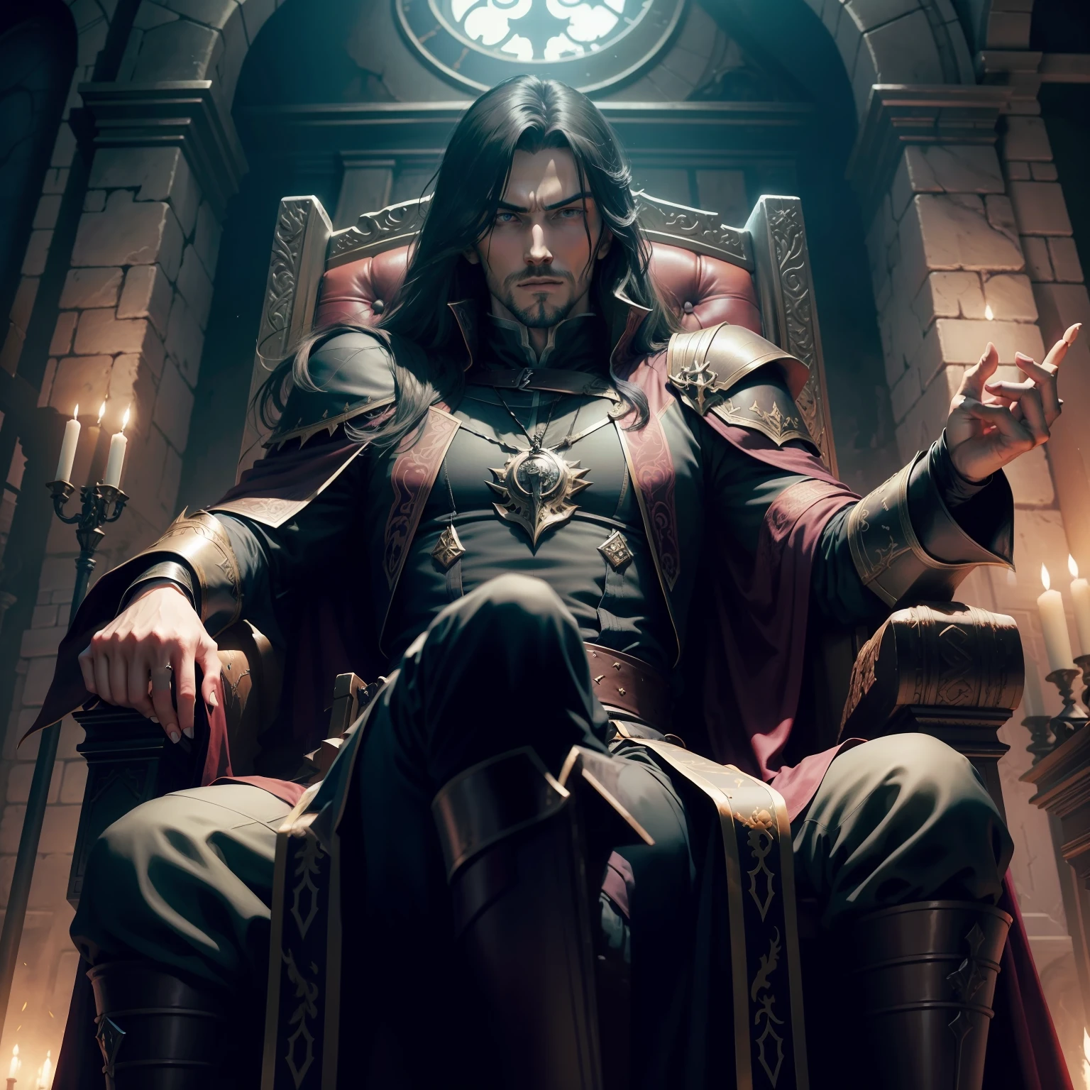 Castlevania Lord of the shadows sitting in his throne