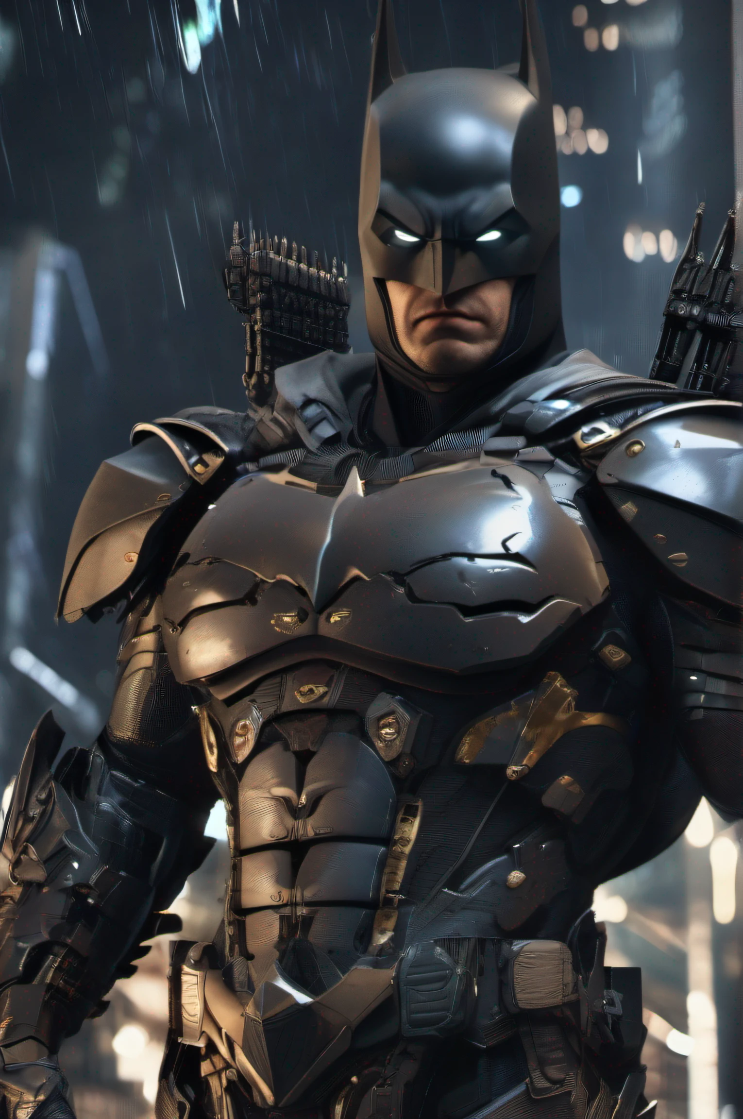 Batman with a very detailed technological armor each point, 8k,hd, hdr, realistic