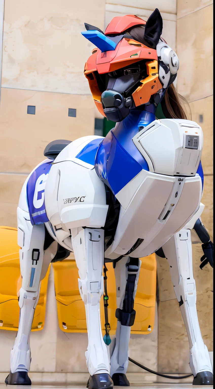 A female centaur，She is famous in the multiverse，She is both a female centaur, half human, half horse, half horse，It is also a female Yingzhao。She blends both images，The first is the head of a horse/neck/Shoulder these parts，After feminization，The upper body transforms into a beautiful female human，Female, half-centaur, half-human, half-horse, half-human，The second is the waist of the horse/hason/gluteal/Legs feminine，Female half-horse with beautiful woman's，Chimer，It's like a female human wearing a half-horse-like costume and making a seamless chimera，This chimerization is based on powerful futuristic technology。The ultra-wide-angle lens captures the image of her sleek and ethereal wings charging and leaping on the ionosphere。Her front half is distinctly feminine，Tall sexy body，Has K cup teardrop-shaped giant tit chest，It has a small man's waist butterfly spanning long legs，The half-horse part of the hind body，Embedded interface in the front half of the body hip position。The horse-shaped, half-horse torso form of her back body is completely female and humanized。A sexy bent dog-style shaped ribcage embedded in the lower back position of the beautiful woman's body from the upper end of the sternum/lower back/Ventral transverse。Then there are the sexy beauty's upright hips，Her entire body has been completely feminized，Including the half-horse part。Mechanized armor covers the legs with knee-shaped anti-joints and feet，And these parts are highly anthropomorphic，This makes her legs graceful and slender，Her four horse legs exploded in length proportions and was slender and toned，Under the legs are skinny white feet dressed in Skyscraper Heels，Use Midjourney's advanced stroke tools and color palettes, as well as texture packs, model packs, and texture tools，Concentration，Femaleize all parts of her original equine physiologic appearance，And give these parts an ergonomic appearance，Fine treatment of the thoracic and abdominal cavity of the posterior body，As well as hips and