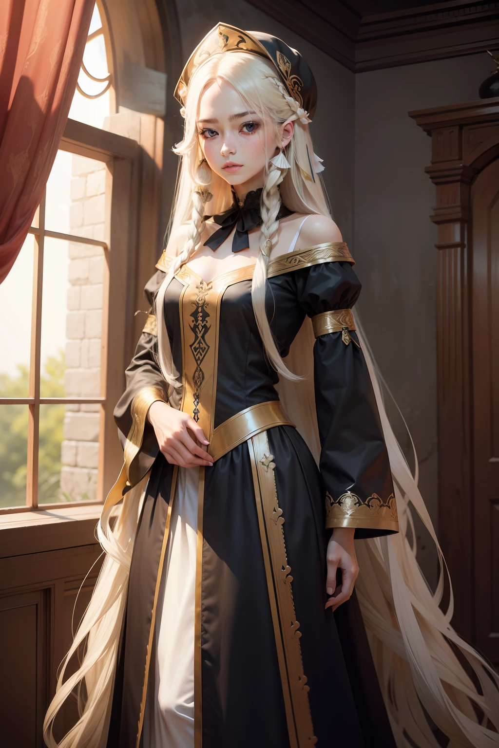Fair skin costume long hair needs a masterpiece