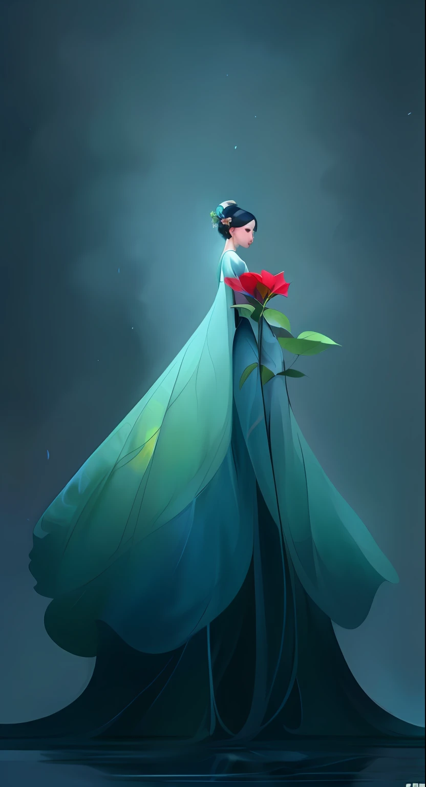 A woman in a long dress stands on a large leaf, Exquisite digital illustration, A beautiful artwork illustration, Beautiful digital illustration, inspired by Igor Kieryluk, Beautiful digital artwork, stunning digital illustration, beautiful digital art, Very Beautiful Digital Art, by Raymond Han, digital art of an elegant, beautiful gorgeous digital art, elegant digital painting, beautiful full-body concept art