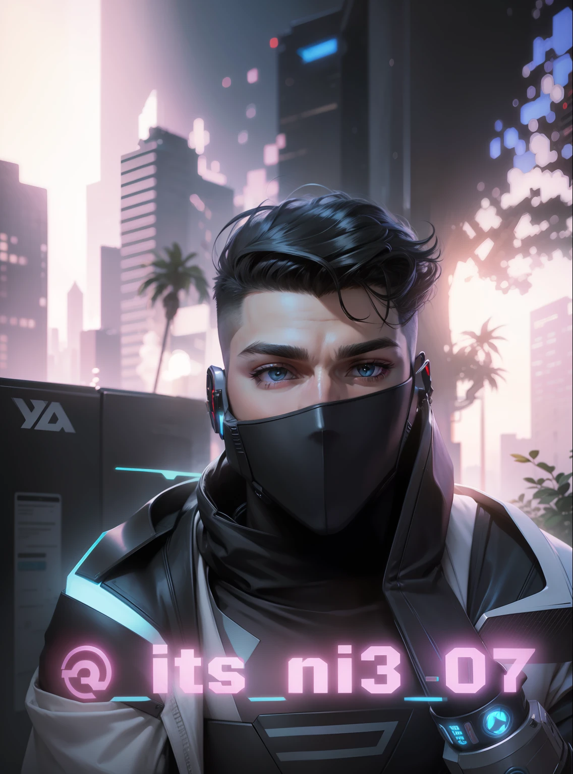 Cyber punk realistic face handsome boy 8k