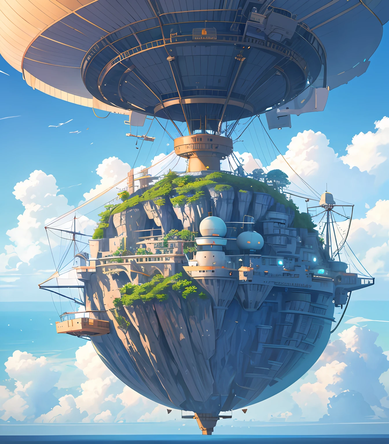 Many islands are suspended in the air with many small airships flying around, cities, fantasy, magical plants growing, extreme details, realistic light, epic composition, (complex details), (complex design, ultra-details :1.2), Art Station, (Masterpiece, Best Quality), Ultra HD, 32k --v 6