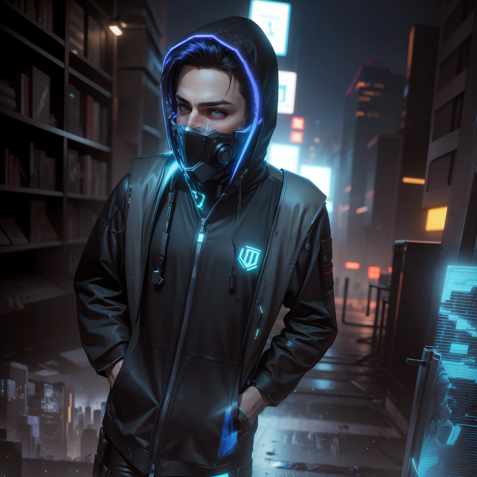 Change background cyberpunk handsome
boy, realistic face, 8k, ultra realistic)