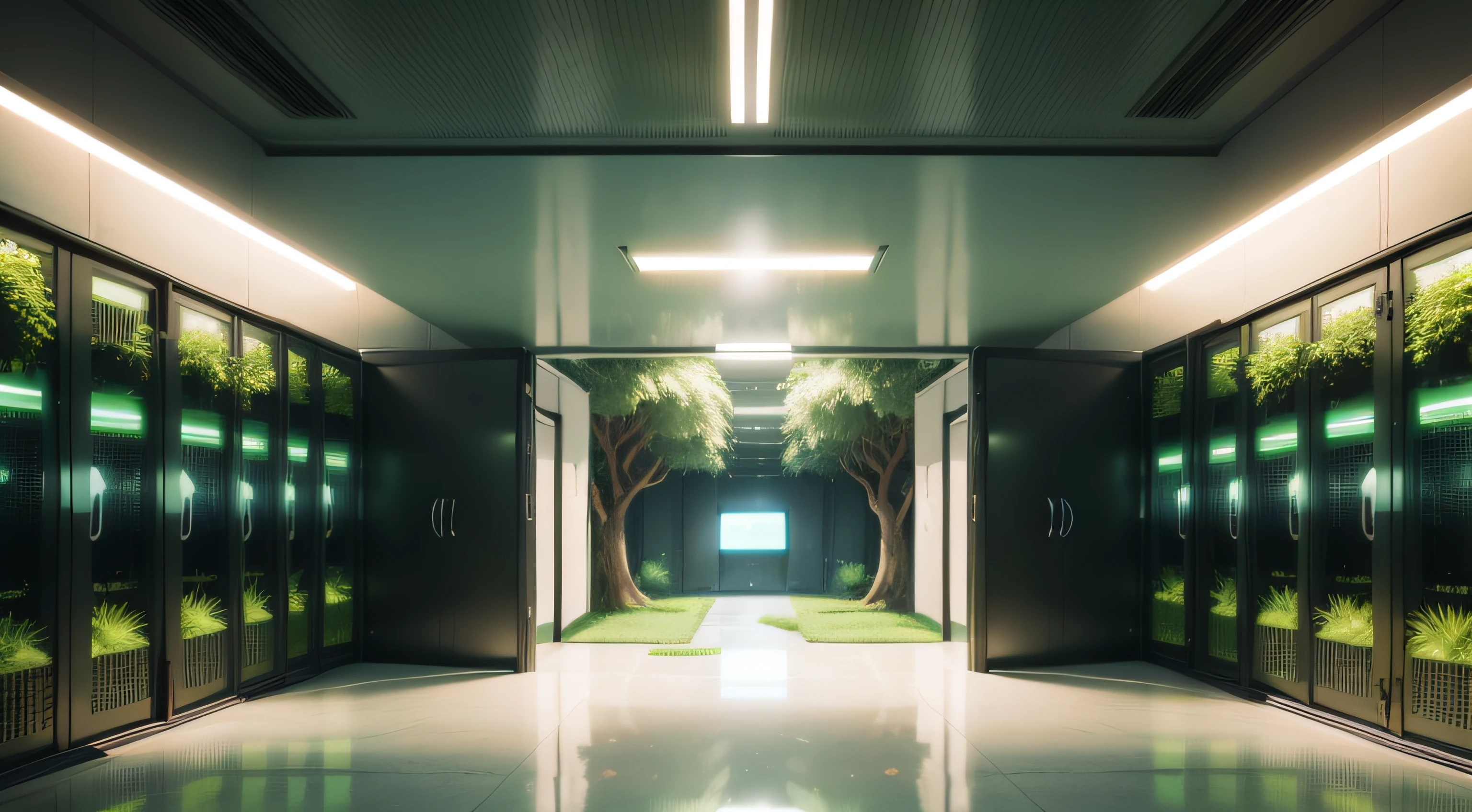 A Server Room Transformed into a Lush Green Oasis