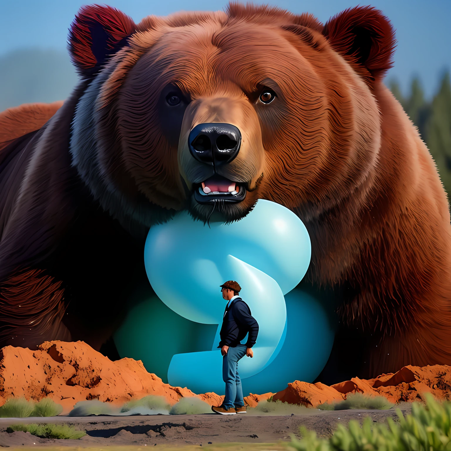 A very rough bear..  Photographs are very close to reality..Beck Grande is behind him on the deflation chart of the price of Anas gold.