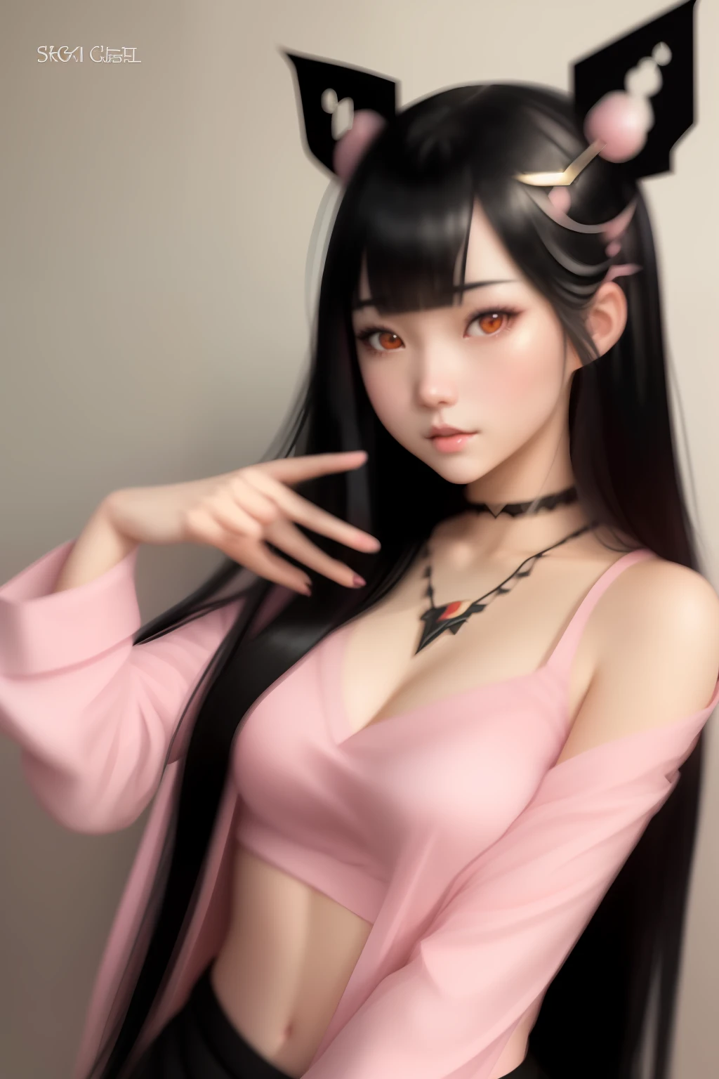 Allalyn with long black hair and pink shirt poses for photo, goddess of Japan, trending at cgstation, sakimichan, Korean Girl, shikamimi, Realistic Young Gravure Idol, Seductive Anime Girl, KANLIU666, Asian Girl, Japanese, beautiful alluring anime teen, sakimichan, Anime girl cosplay, Chinese girl