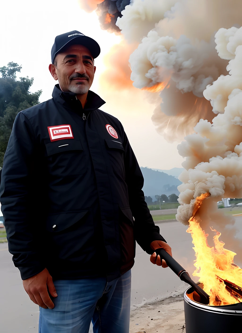 A man from gilan who sells fire extinguisher