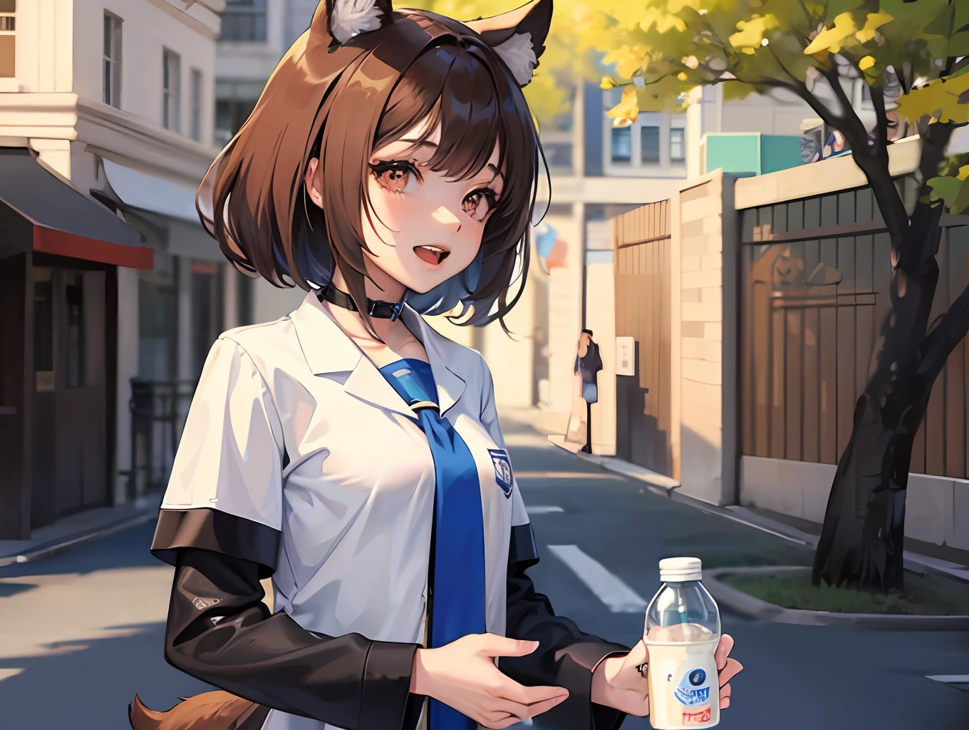 dog girl,milk,park,Animation --auto --s2