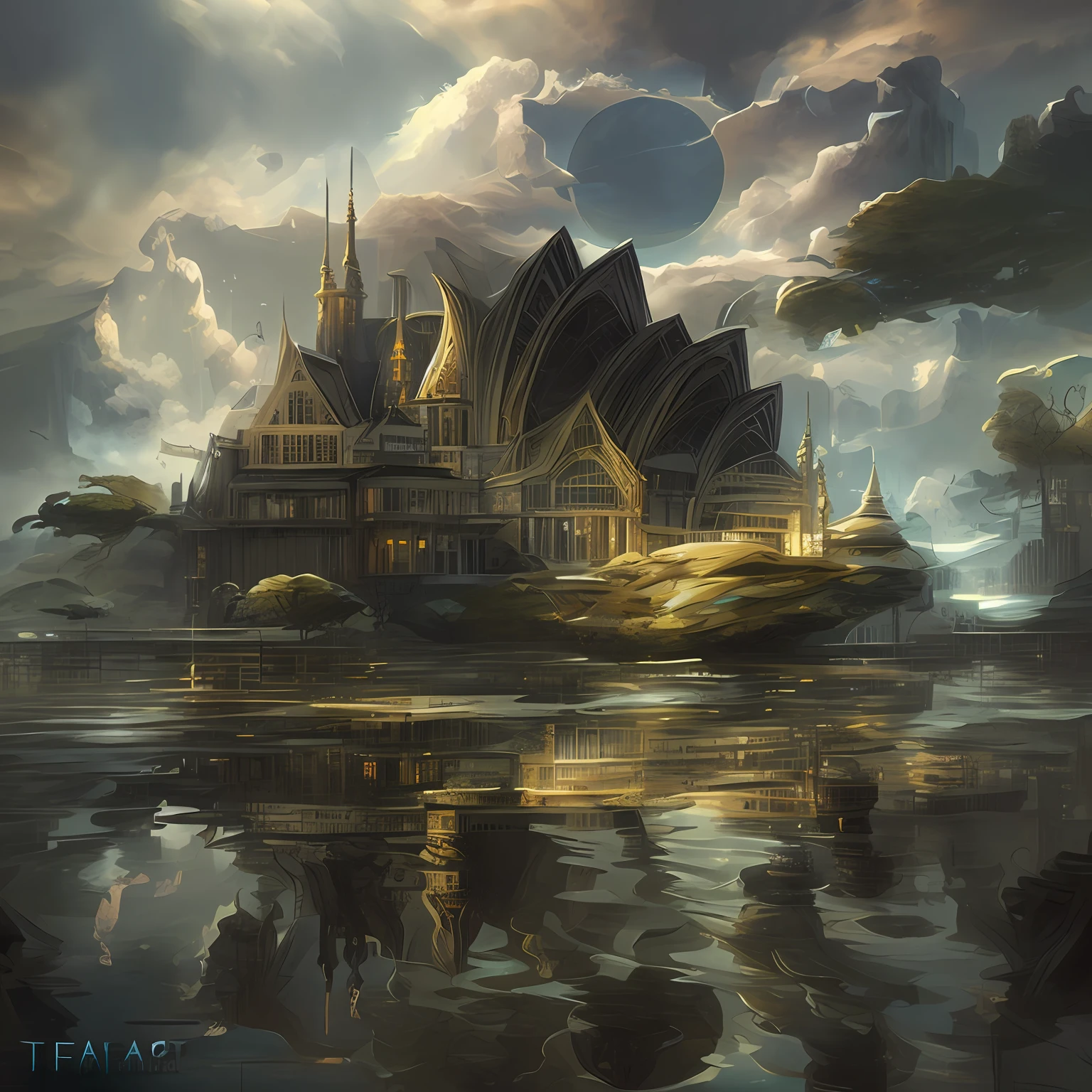 arafed image of a large building with a lot of windows, detailed fantasy digital art, beautiful digital art, breathtaking digital art, trending digital fantasy art, beautiful digital artwork, stunning digital art, stylized urban fantasy artwork, scenery artwork, elaborate digital art, gorgeous digital art, very beautiful digital art, breathtaking fantasy art, 4k highly detailed digital art