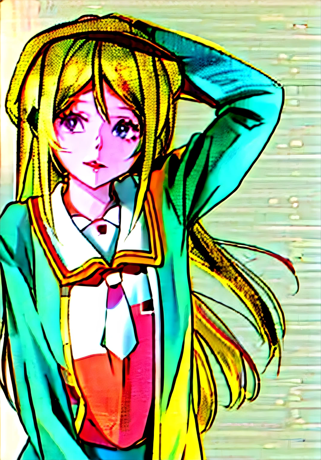 A painting of a girl with long hair and a hoodie, Anime girl with long hair, clean anime outlines, anime style drawing, an anime drawing, how to draw anime, Anime Paintings, comic drawing, perfect lineart, up of young anime girl, Realistic young anime girl, Blonde anime girl with long hair, ecchi anime style, extremely cute anime girl face, manga drawing