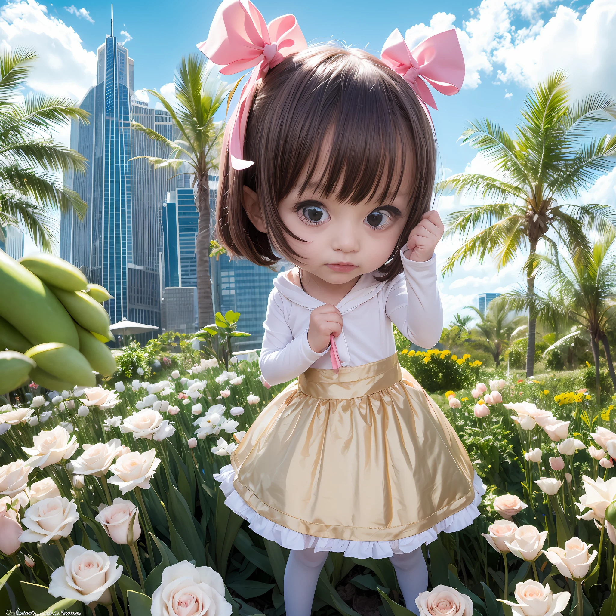 180-storey infinity pool,The tallest building in the city's forest,Sports Center,Bonsai around,Luo Han Song,coconut palms,coconut crab,tulips,Rose flower,Tease the alpacas to play,There were five s wearing openwork translucent stockings,Pouting and smiling,is shy,Pout,Pink, gold, White, Blue, Five colors, Two-tailed hair and cyan eyes,Anime little girl costume