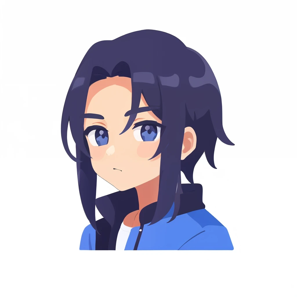 coloredic0n icon, ik1, 1boy,windbreaker na parte superior preto e na parte inferior azul , olhos azius, cabelo mediano castanho, black pant, e tenis branco, osso dos desenhos animados,