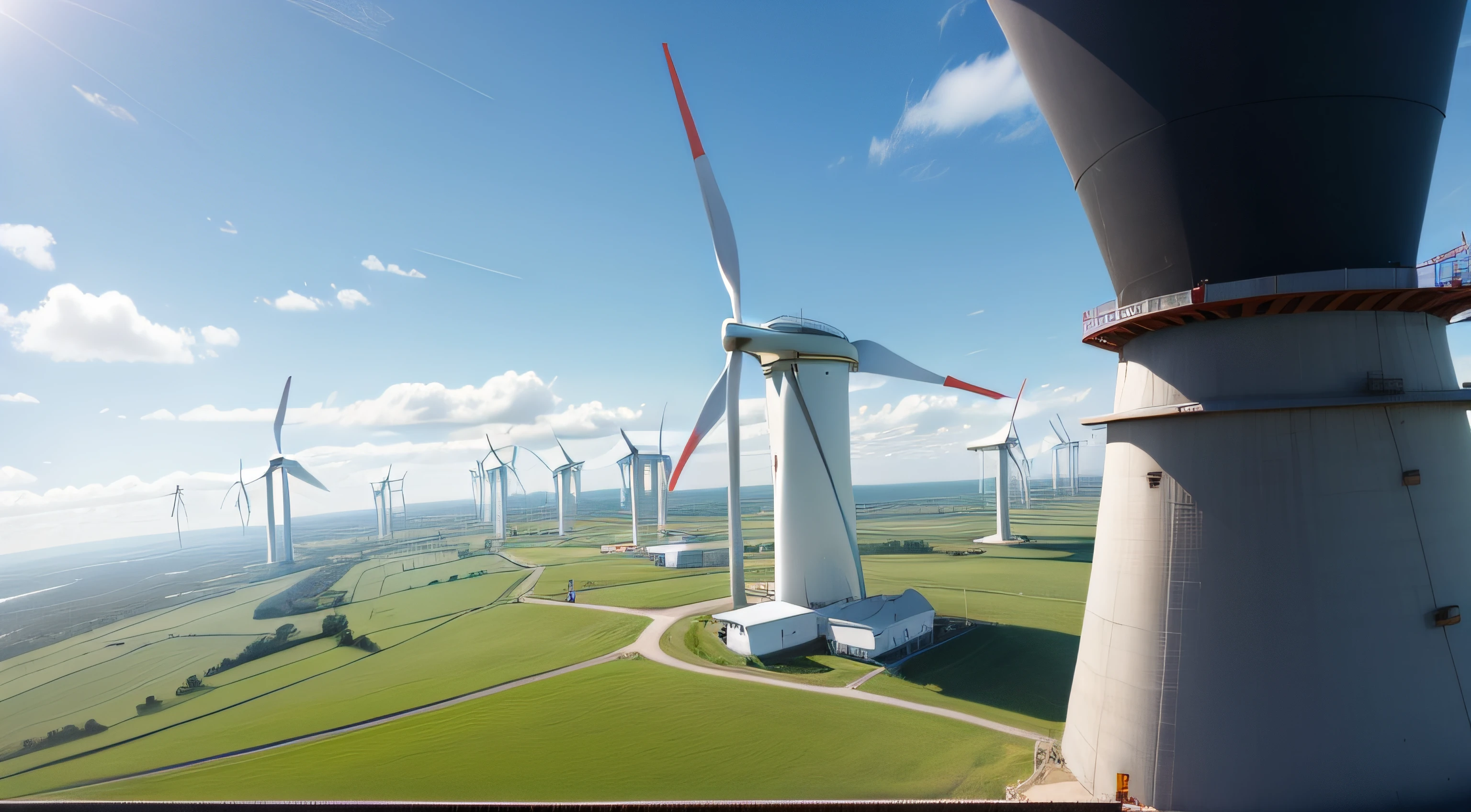 Wind turbine energy generaters on wind farm
