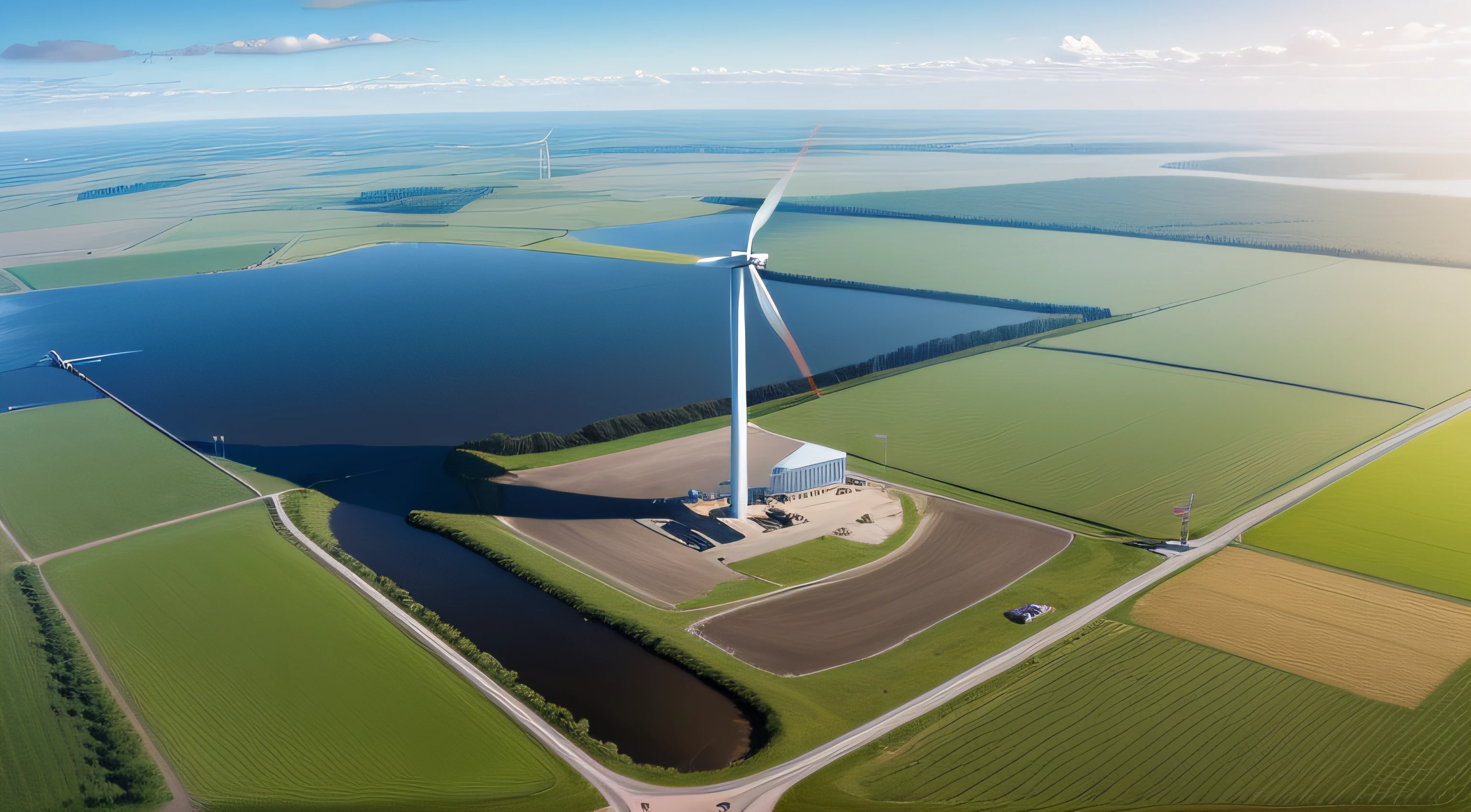 Wind turbine energy generaters on wind farm