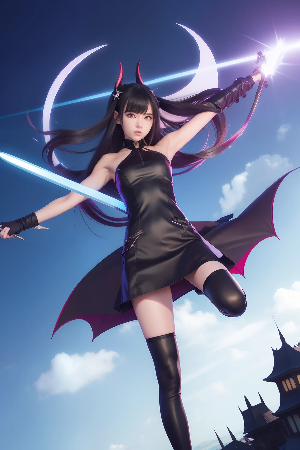 Anime girl with sword and bat flying in the air, Succubus, demon male, djinn man male demon, demon boy, male djinn man demon hybrid, Demoness, Devil Hero, succubus in tight short dress, human male demon, mika kurai demon, a beautiful succubus, tiefling, man male demon, Full Body Savage Devilman