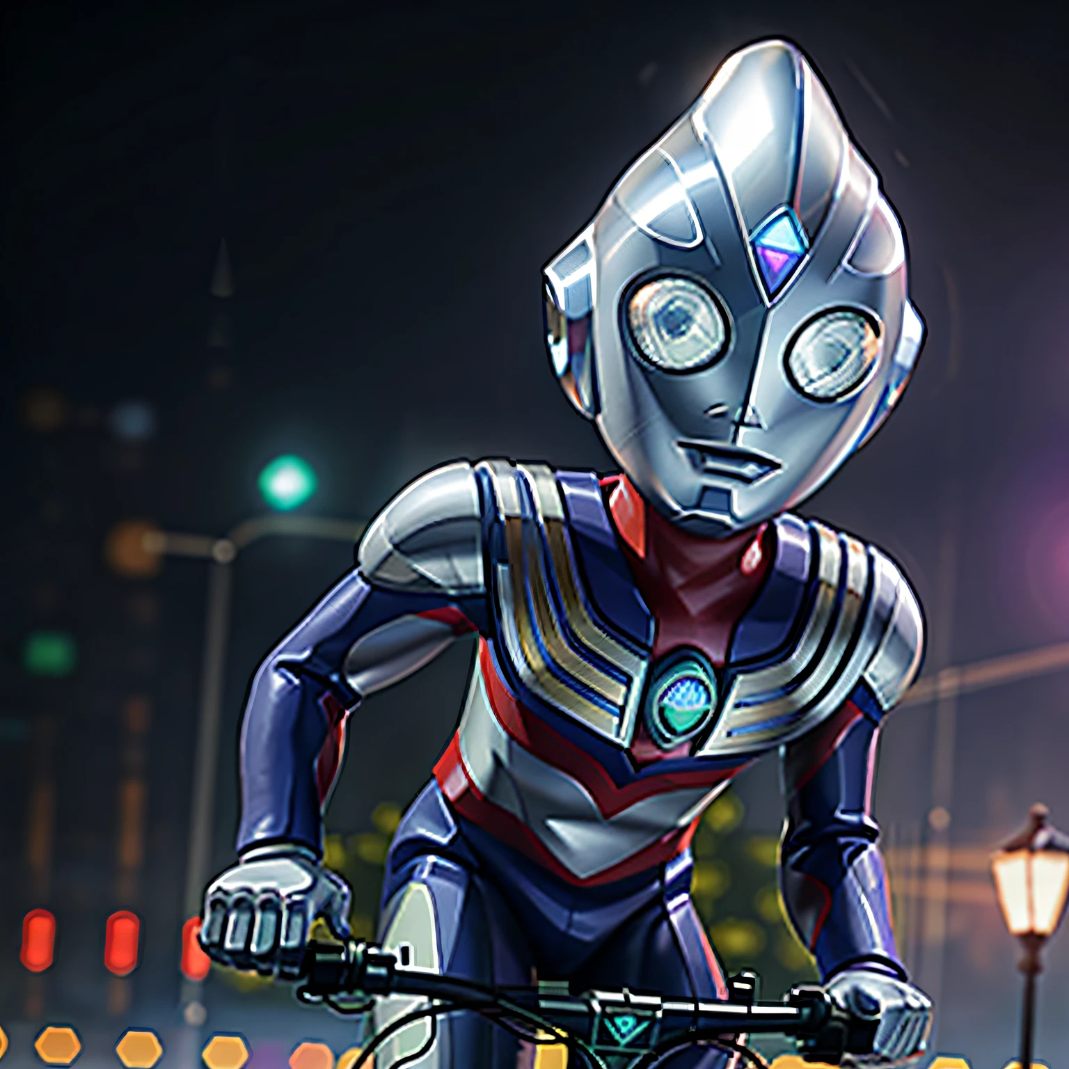 1BOY riding bikes suburban street storm and rain, (masterpiece:1.2) (photorealistic:1.2) (bokeh) (best quality) (detailed skin:1.3) (intricate details) (8k) (HDR) (cinematic lighting) (sharp focus) ALIEN.TOKUSATSU.GLOWING EYES