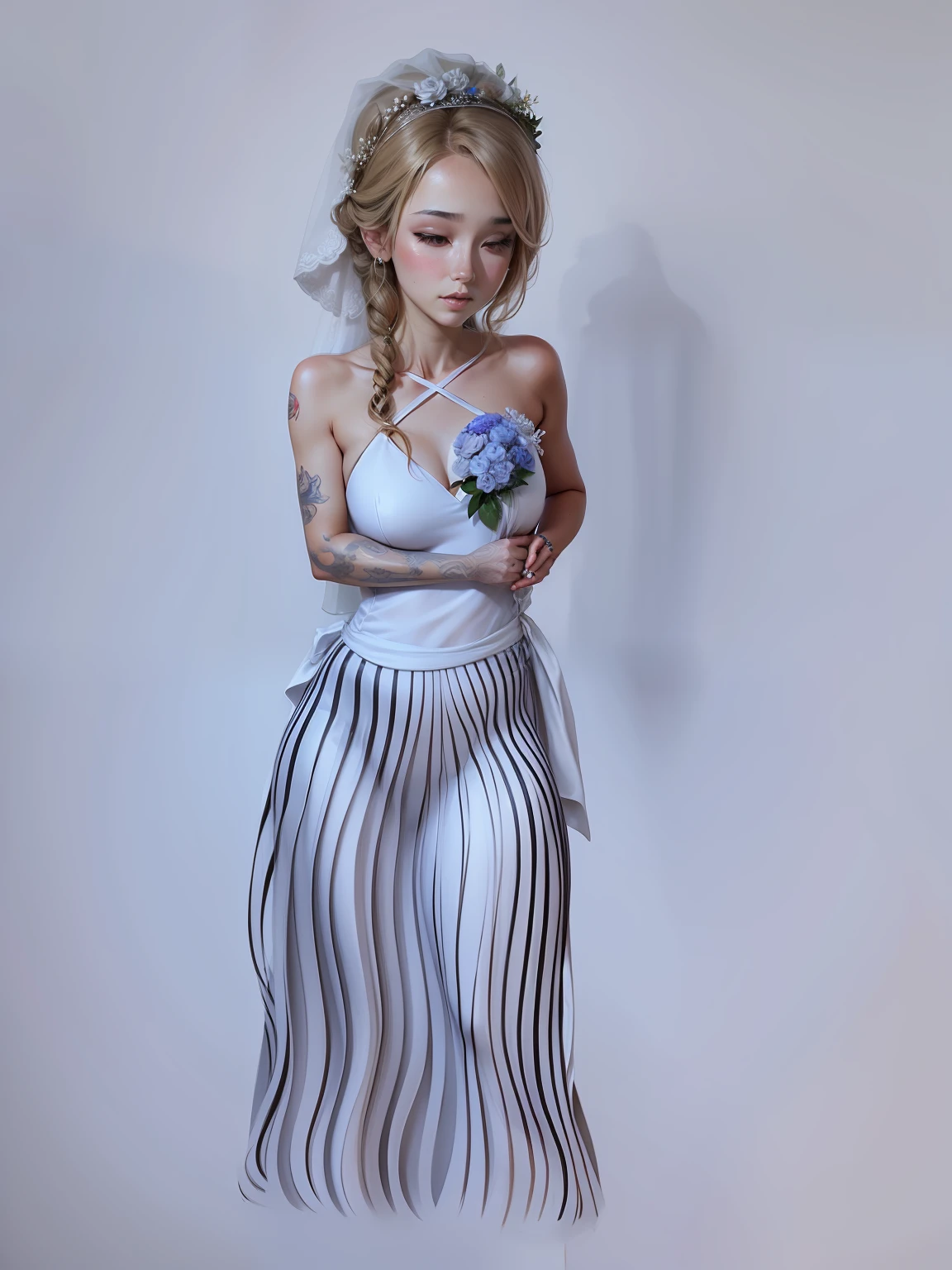 Draw into realistic art of a bride