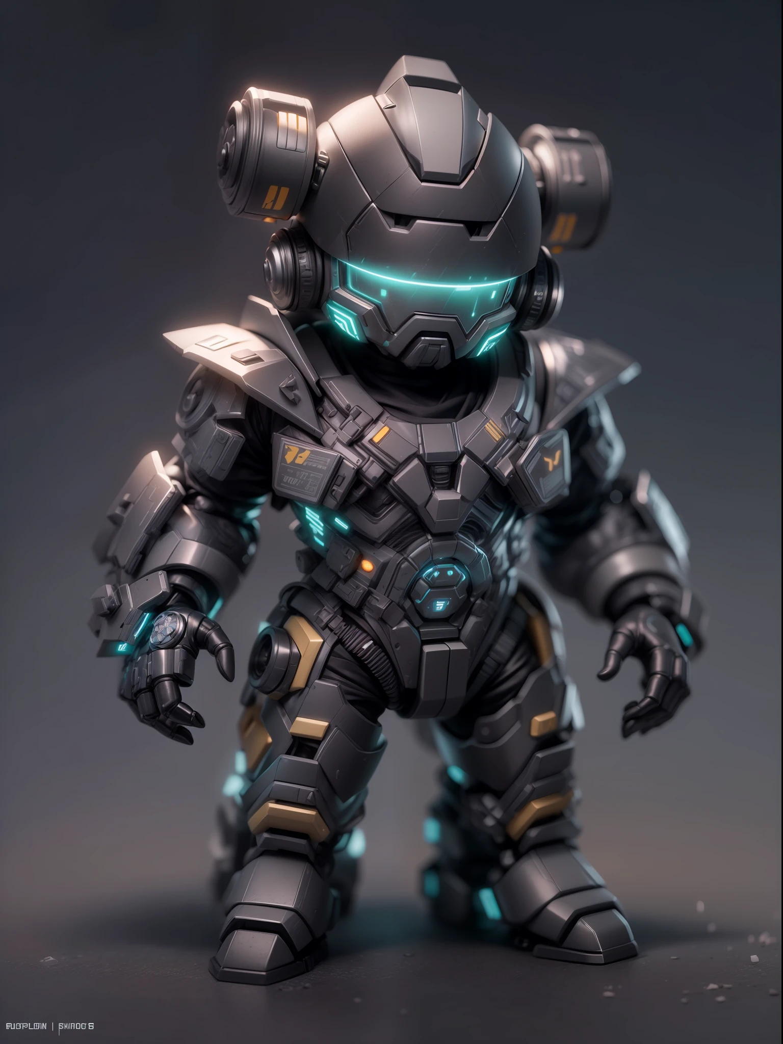 (Blind box toy style:1.2), (Full body shot) , 1 cute fat metal male engineer, Metal mech，Metal opaque helmet, cyber punk perssonage, dreamy glow, Clean, Black draft,white and black style， ( Global illumination, Ray traching, hdr, unreal render,reasonable design, high detal, Masterpiece, Best quality, hyper HD, Cinematic lighting)