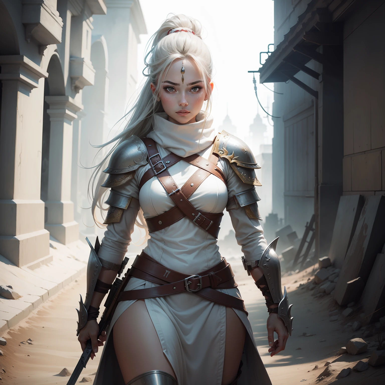 Female warrior in white