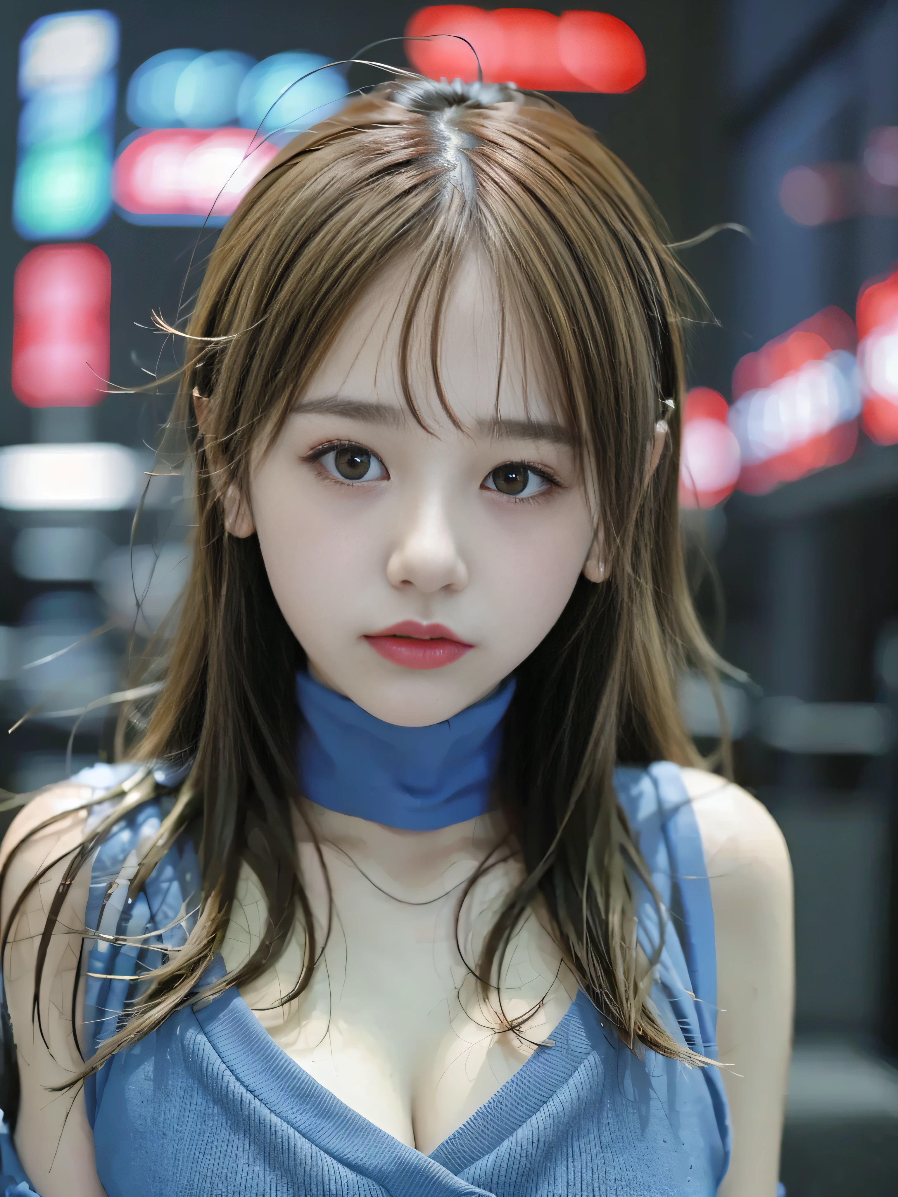 top-quality、masterpiece、超A high resolution、(Photorealsitic:1.4)、Raw photo、Detailed CG image quality、cyberpunk beautiful girl、Beautiful fece、1girl in、detailed portrait、8K picture quality、bright colour、concept-art、Cinematic and dramatic atmosphere、foco nítido、Volumetric lighting、Cinematographic lighting、Wearing studio quality、Colorful neon lighting、depth of fields、Ambient lighting、Blurred foreground、blurry backround:1.3、