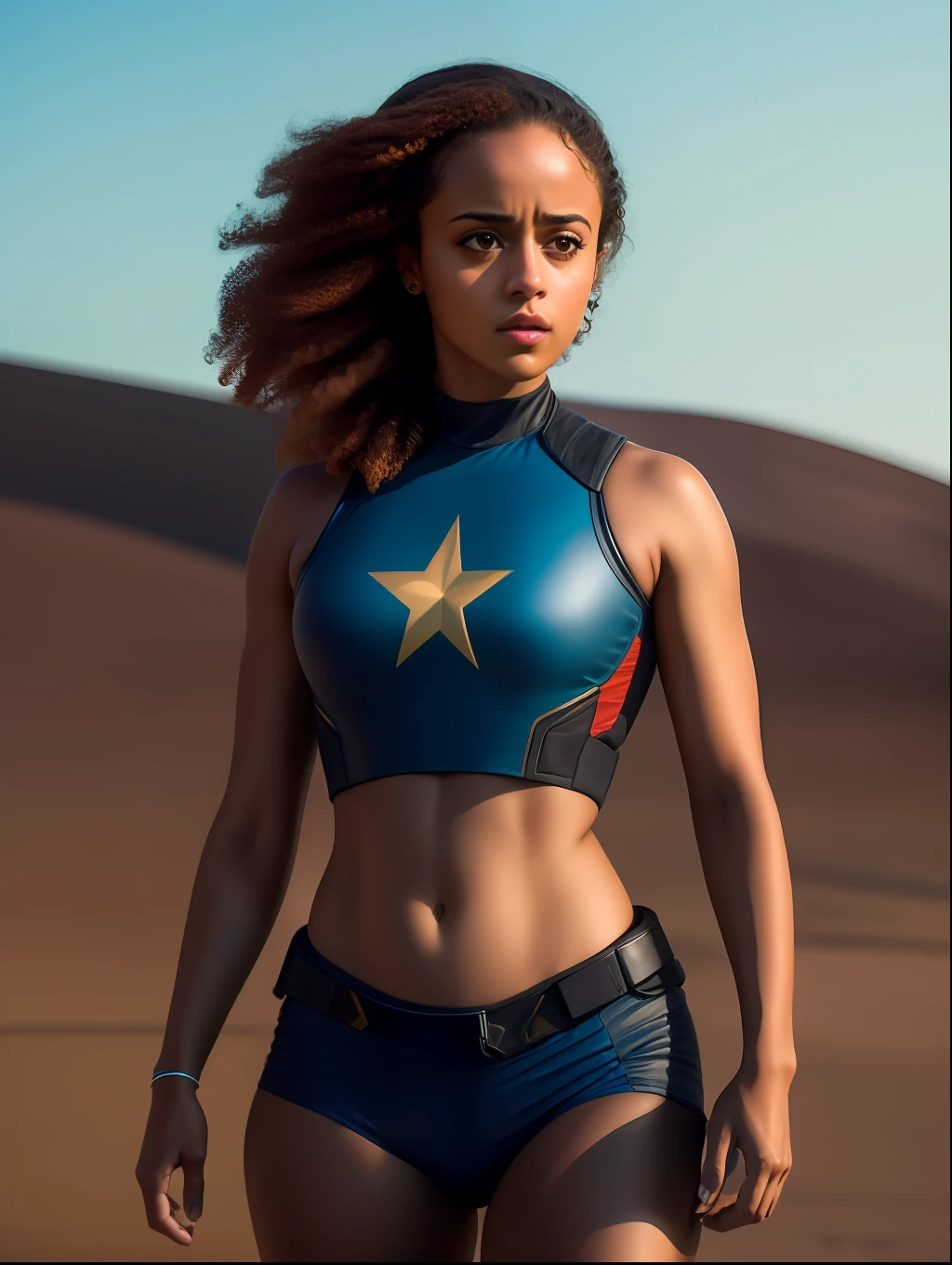 Retrato de uma mulher bonita, jovem de 35 anos, (spy costume), Autorretrato realista, 8k UHD, DSLR, grain of film, pintura fotorrealista, arte midjourney, inspirado em Nathalie Emmanuel de velozes e furiosos 10.